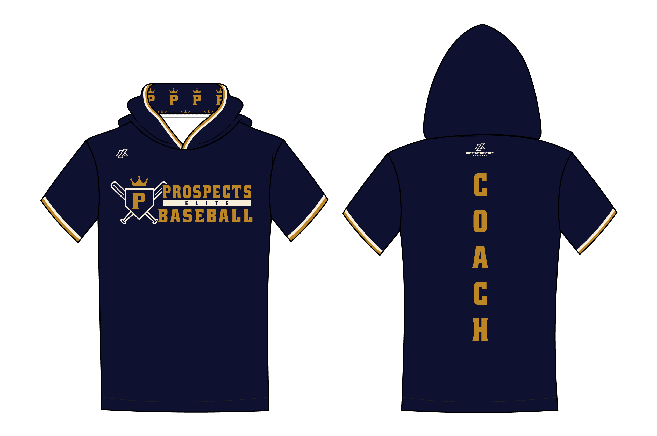 PROSPECTS BASEBALL COACH SHORT SLEEVE LIGHTWEIGHT HOODIE