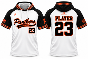 PANTHERS RIGGIO SHORT SLEEVE BLACK/WHITE LIGHTWEIGHT HOODIE