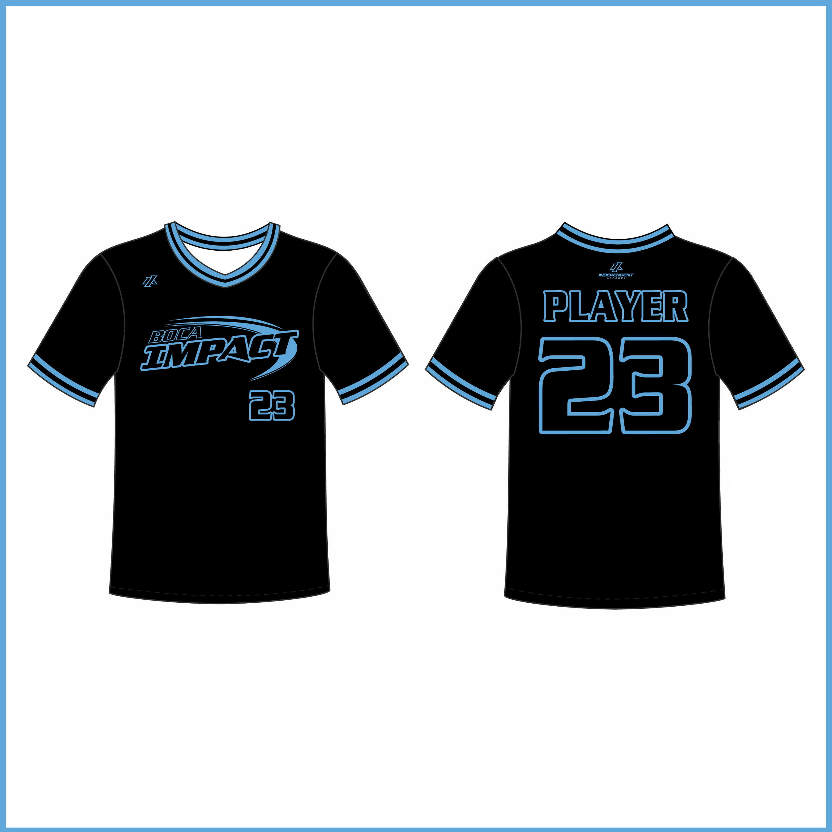 Ray 12U Black V-Neck Jersey