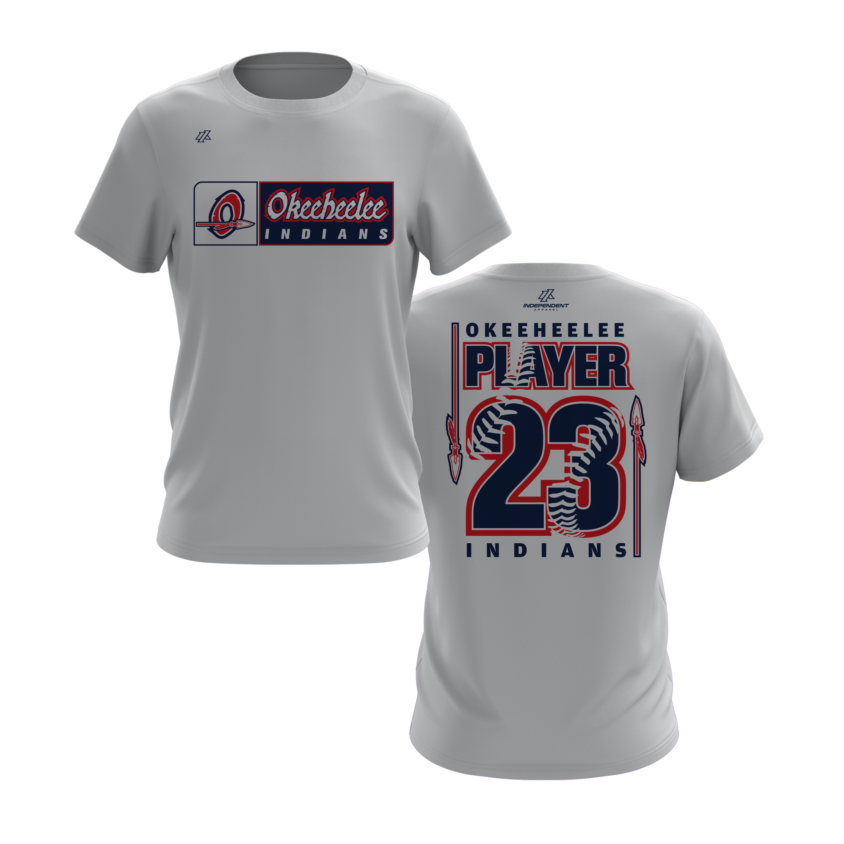Okeeheelee Baseball Short Sleeve Shirt - Rectangular Team Logo