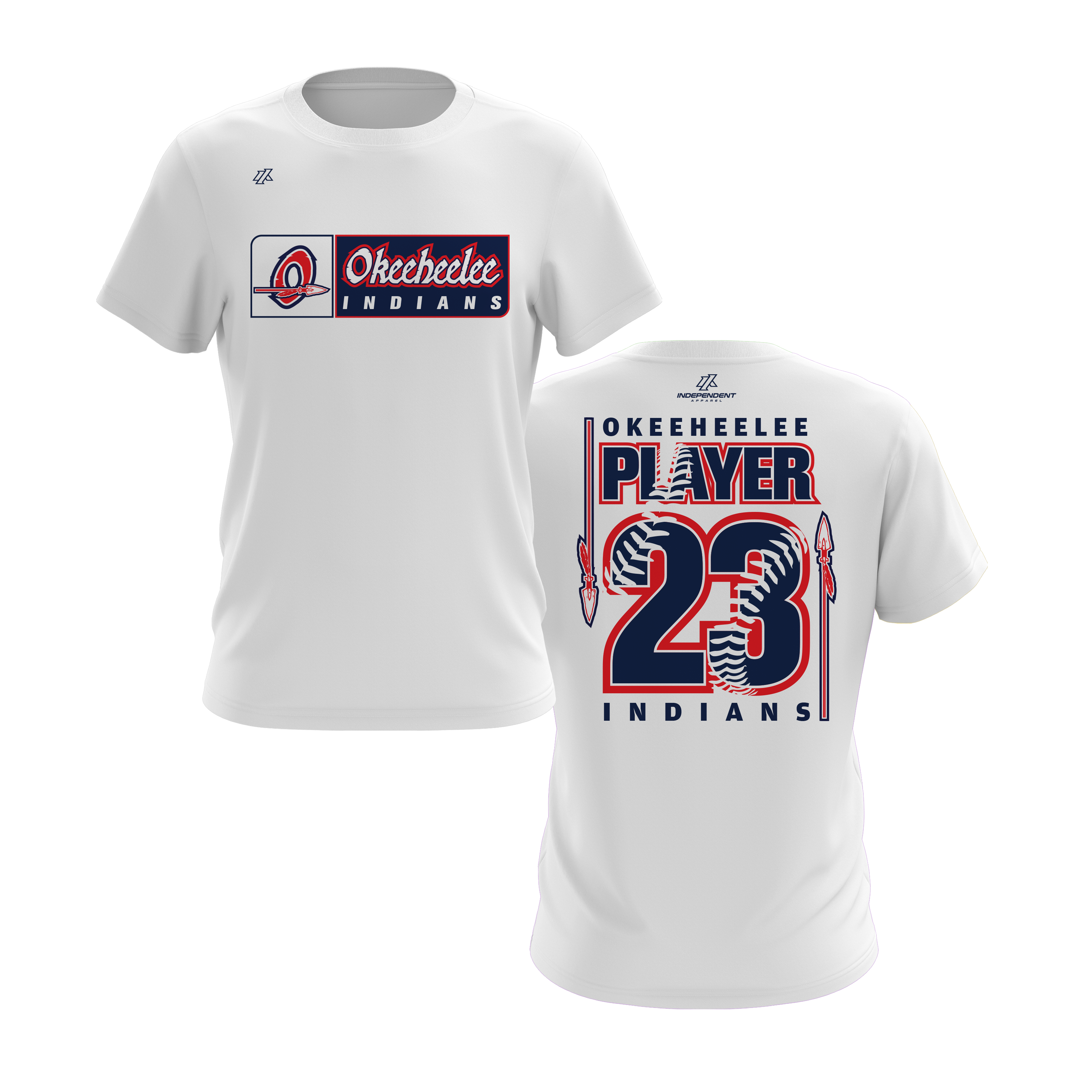 Okeeheelee Baseball Short Sleeve Shirt - Rectangular Team Logo