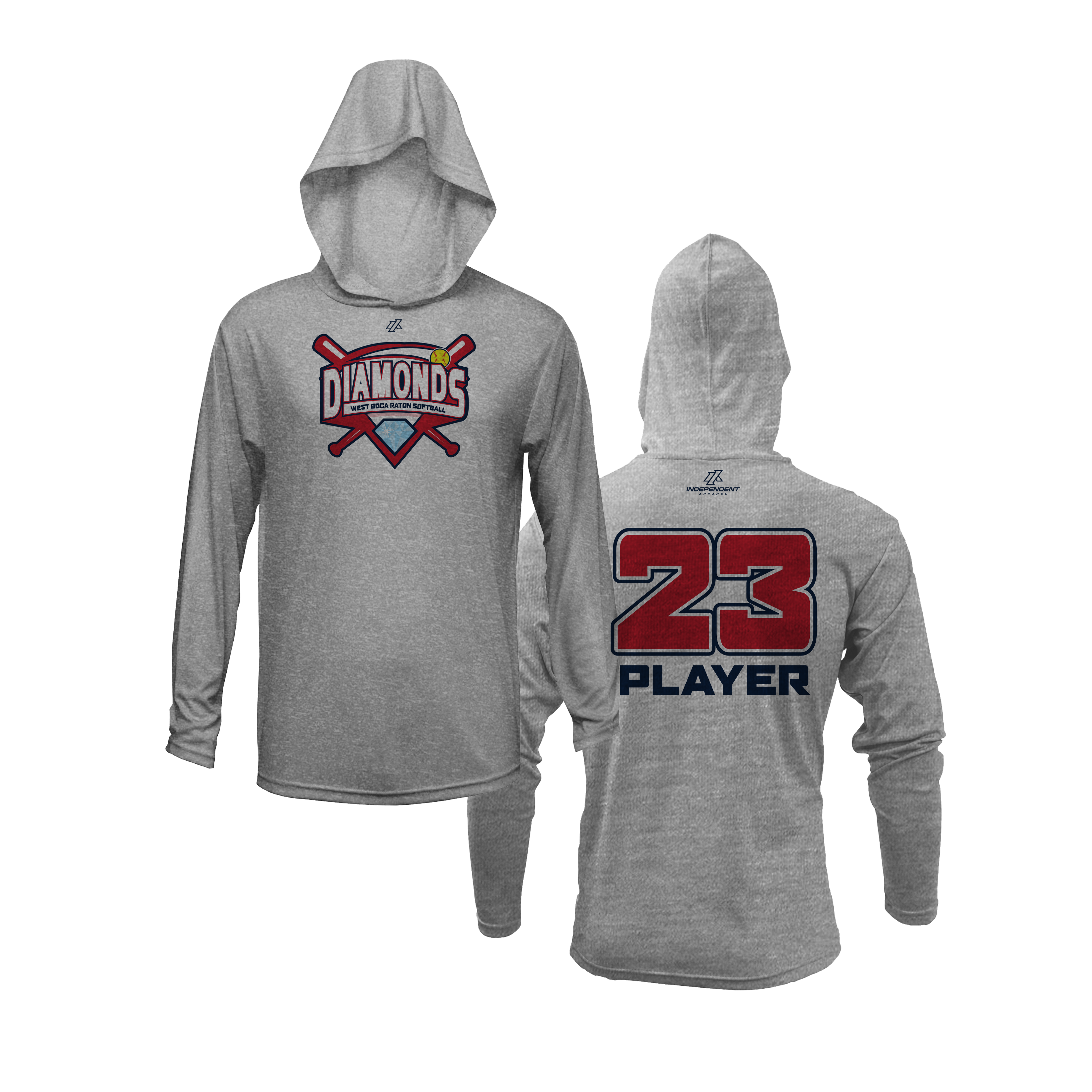WBD Red Sox League Logo Lightweight Hoodie