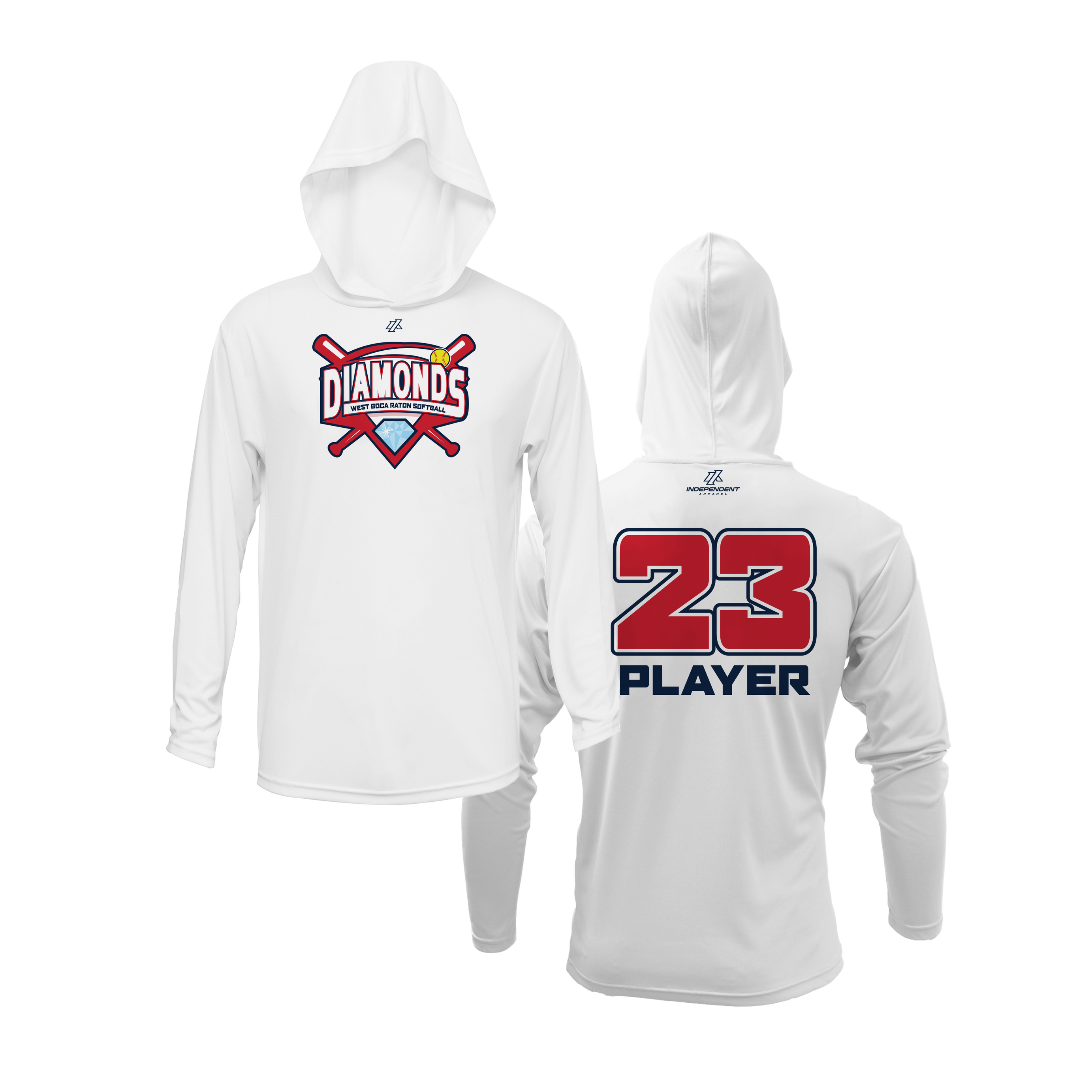 WBD Red Sox League Logo Lightweight Hoodie