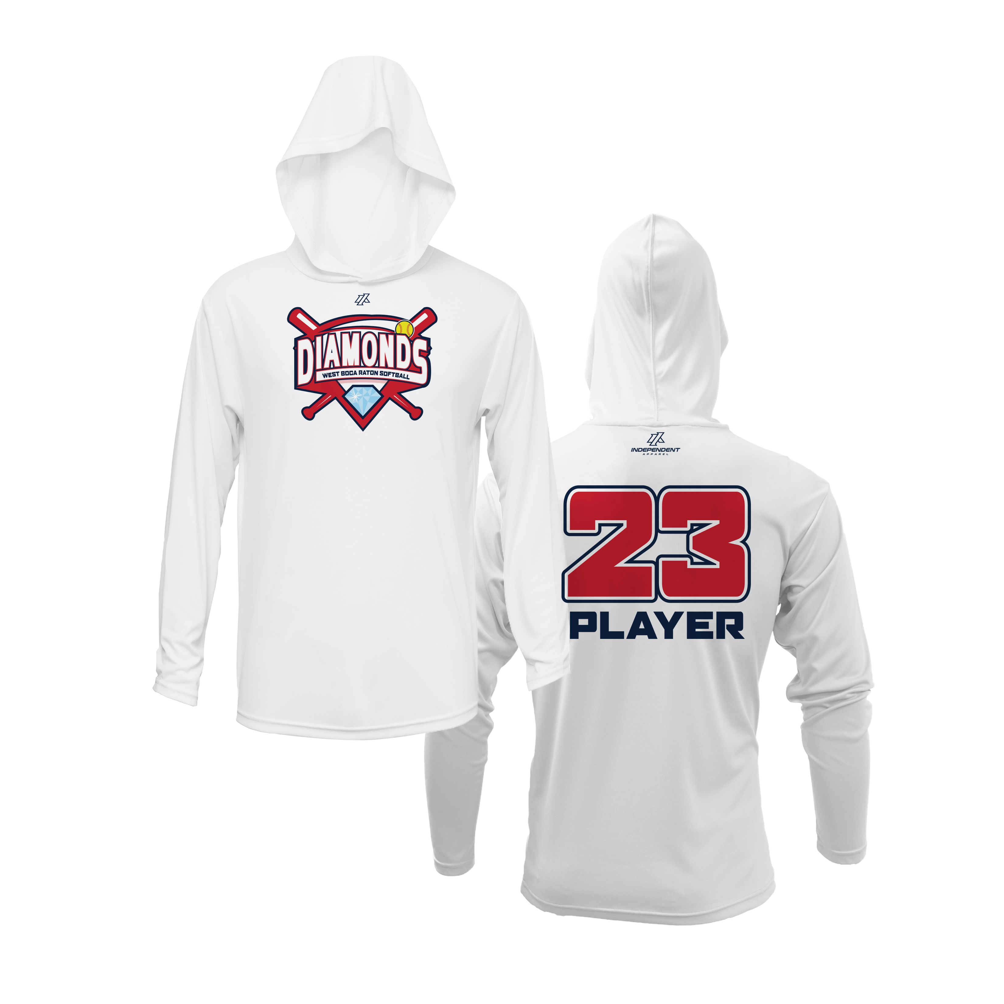 WBD Red Sox League Logo Lightweight Hoodie