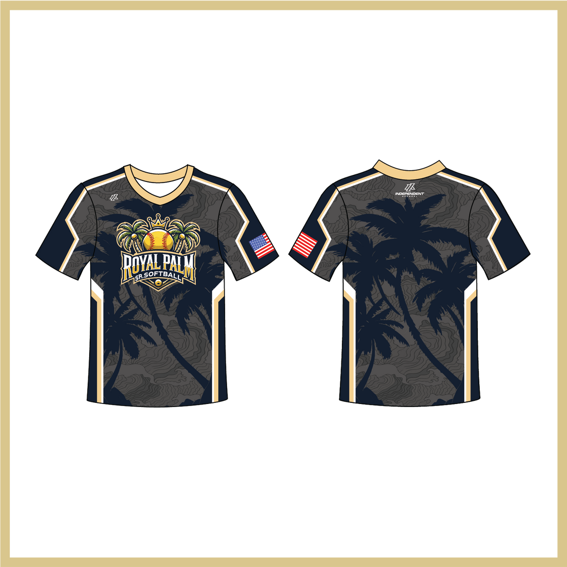 Royal Palm Sr. Custom Grey Patterned Palm Tree Jersey (3-4 WEEK TURNAROUND)