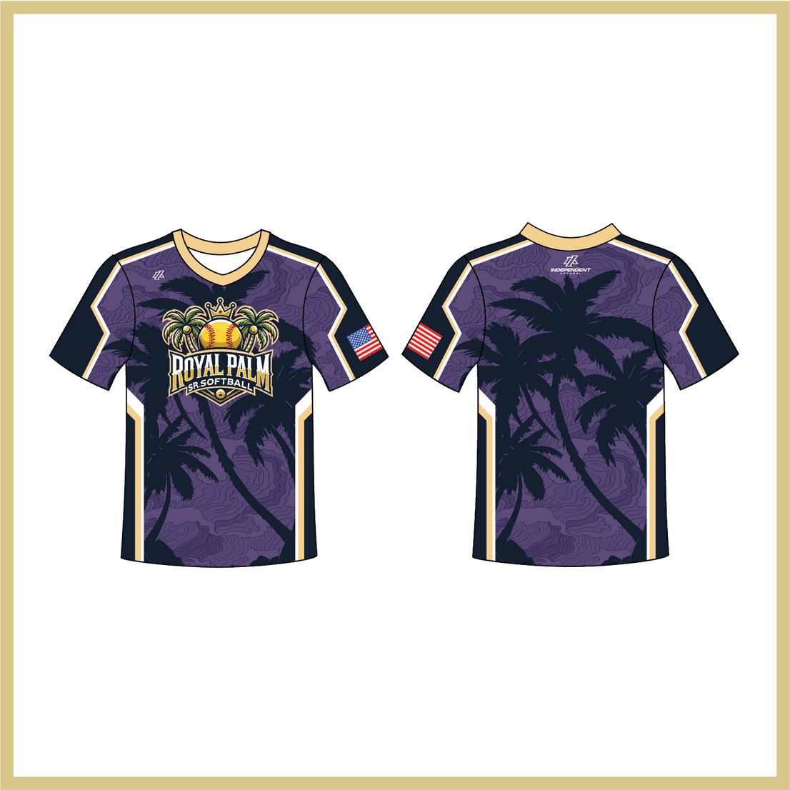Royal Palm Sr. Custom Purple Patterned Palm Tree Jersey (3-4 WEEK TURNAROUND)