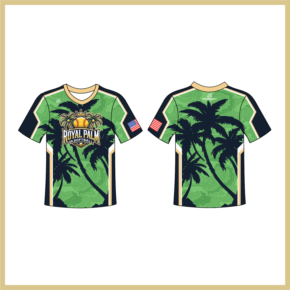Royal Palm Sr. Custom Green Patterned Palm Tree Jersey (3-4 WEEK TURNAROUND)