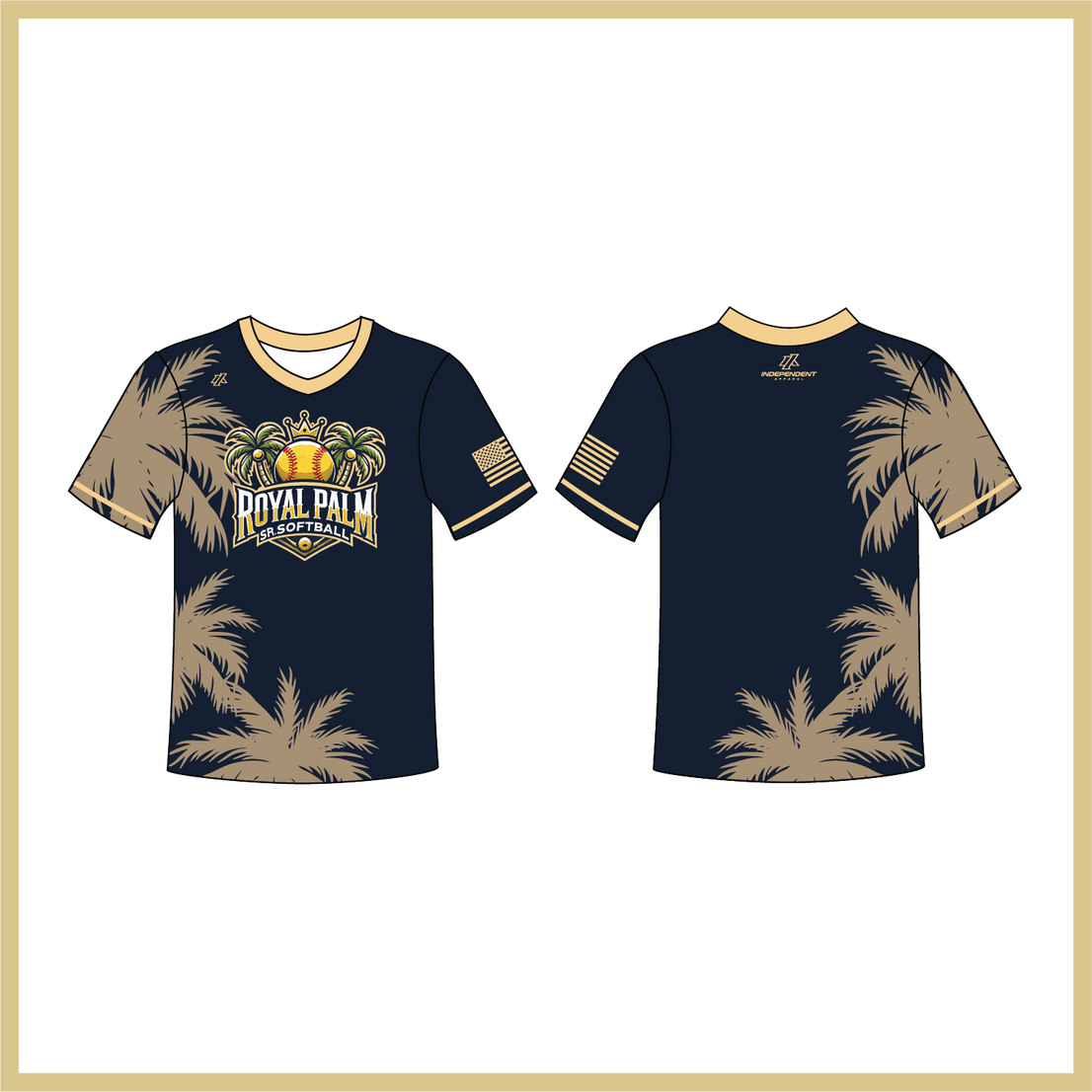 Royal Palm Sr. Custom Navy Palm Tree Jersey (3-4 WEEK TURNAROUND)