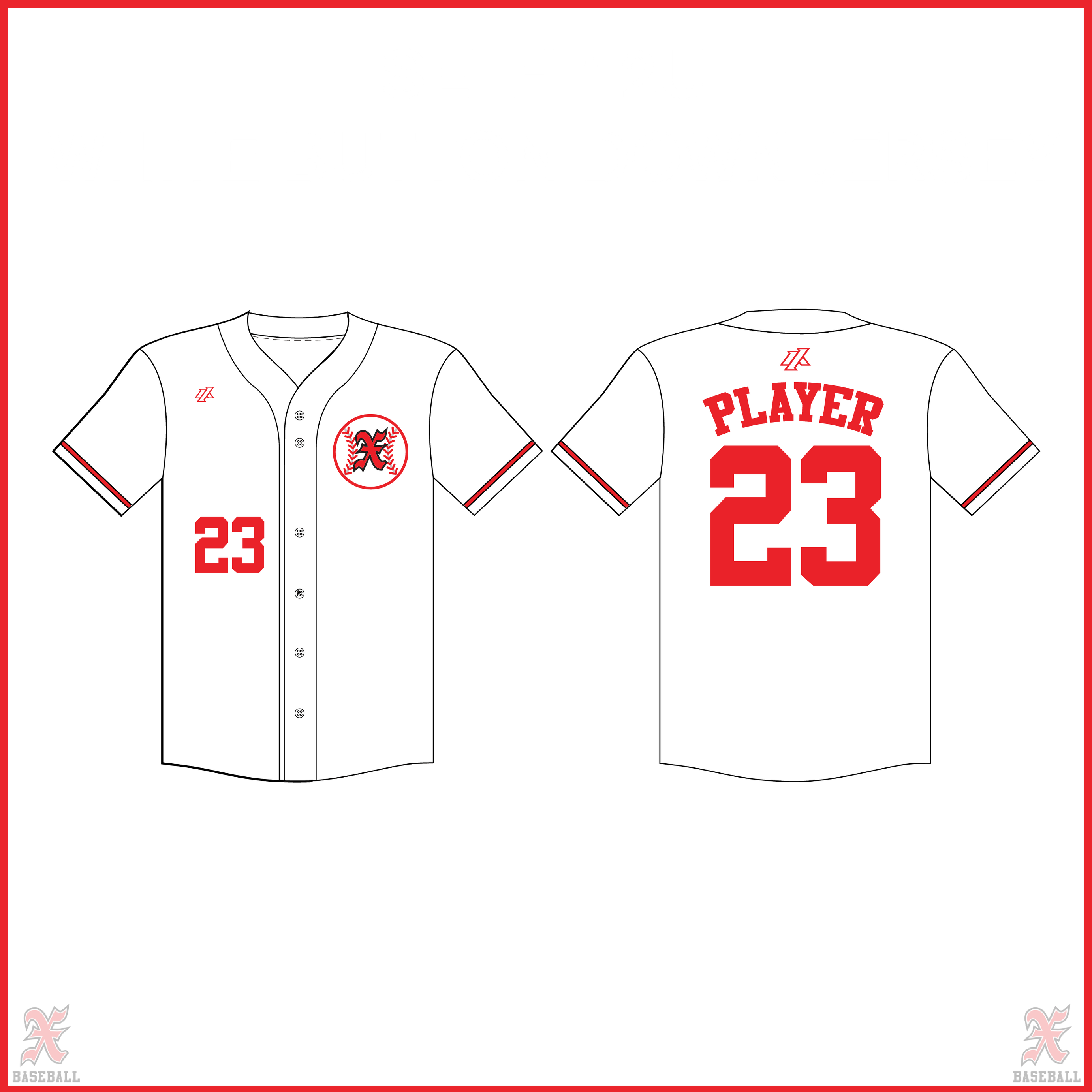 Seth 12U New White Full Button Jersey