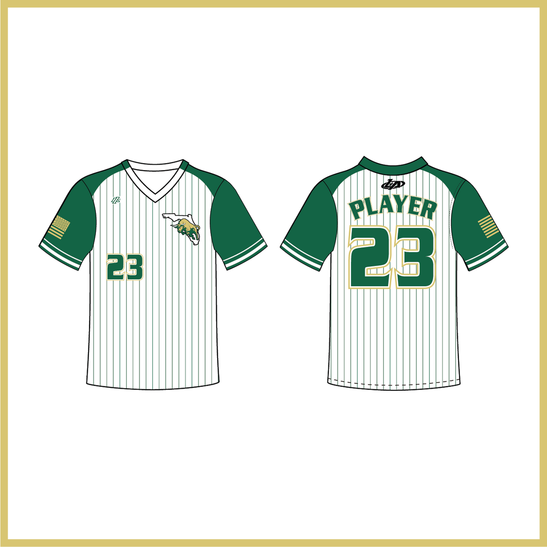 SF Bulls Spring 2026 Pinstripe V-Neck Jersey (3-4 Week Turnaround Time)