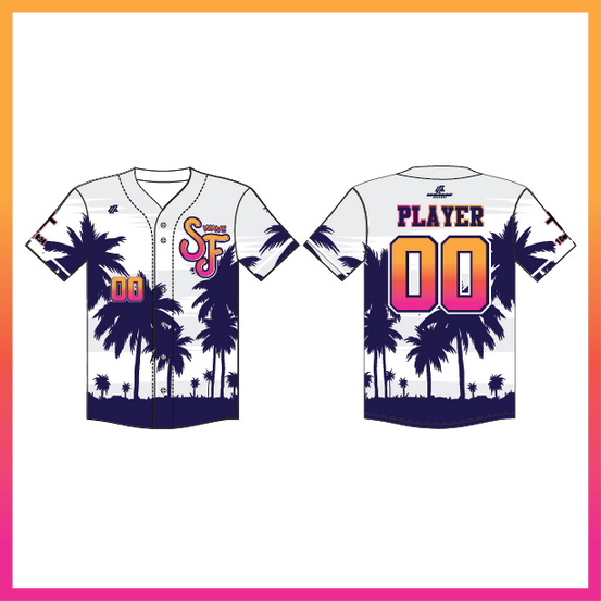 SF Wave White SF Stacked Logo Full Button Custom Jersey (3-4 Week Turnaround Time)