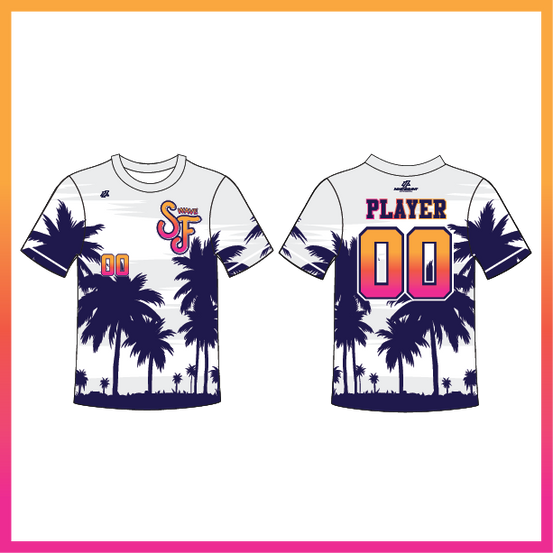 SF White Stacked Logo Crew Neck Jersey (3-4 Week Turnaround Time)