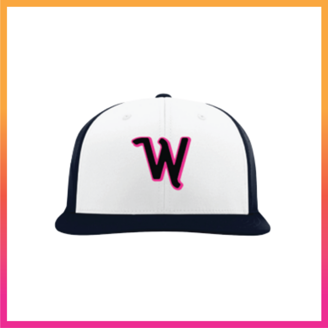 SF Wave W Logo White/Navy Fitted Hat