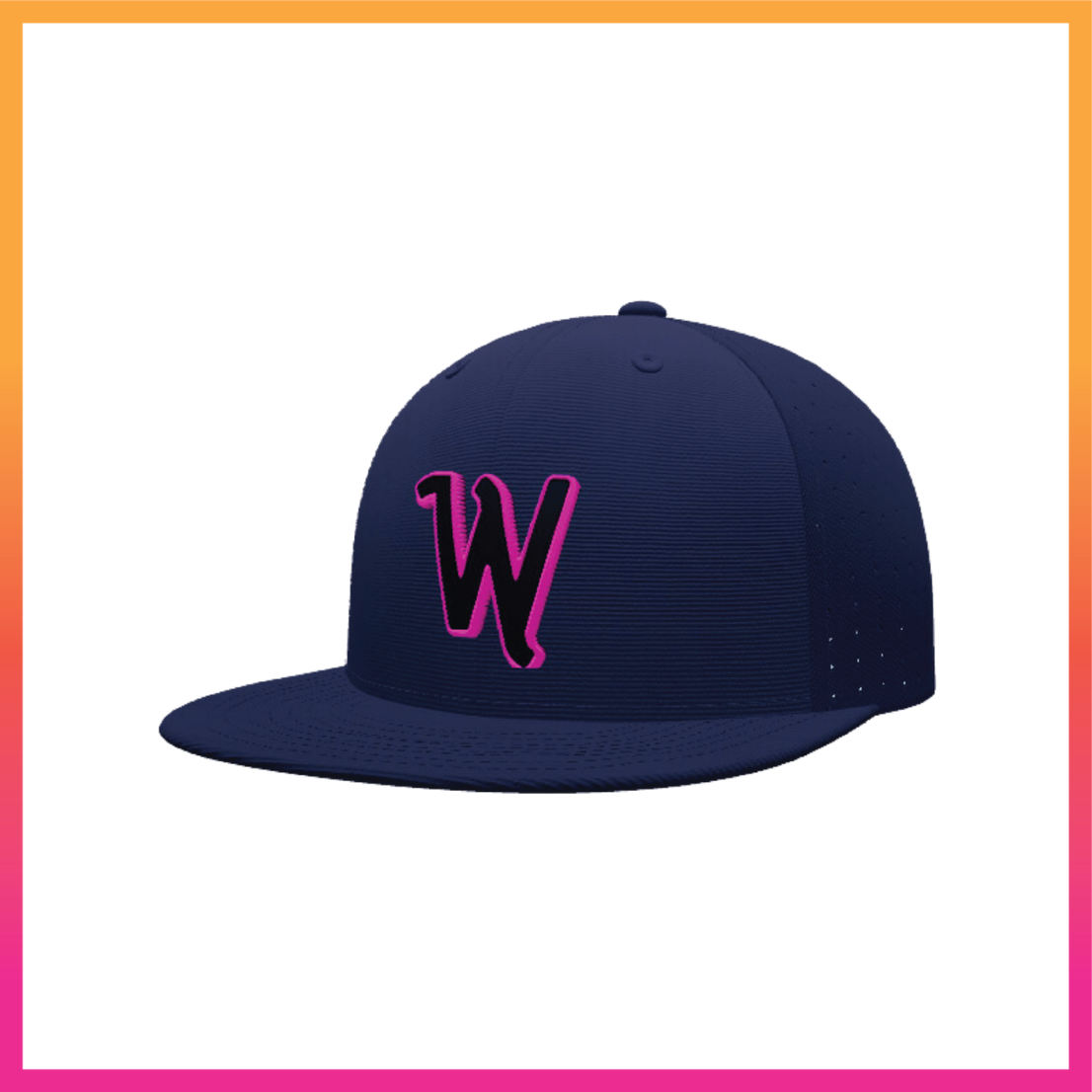 SF Wave W Logo Navy Fitted Hat