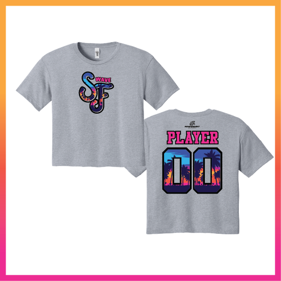 SF Stacked Logo Women's Crop Poly/Cotton Tee