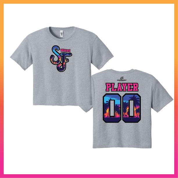 SF Stacked Logo Women's Crop Poly/Cotton Tee