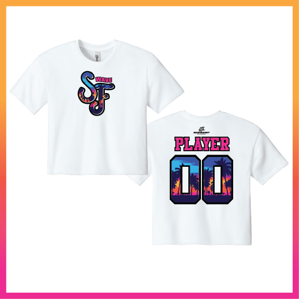 SF Stacked Logo Women's Crop Poly/Cotton Tee