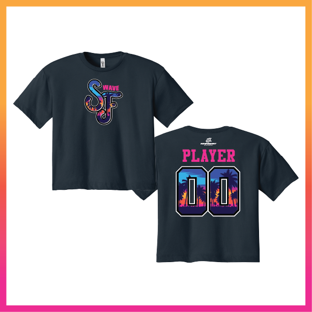 SF Stacked Logo Women's Crop Poly/Cotton Tee