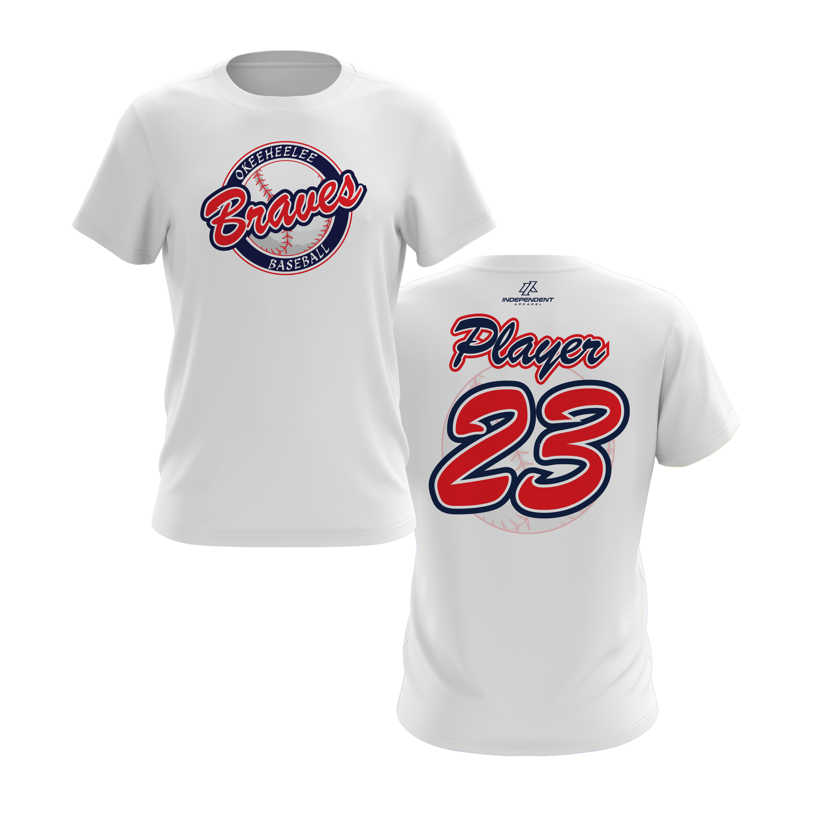 Okeeheelee Baseball Short Sleeve Shirt - Round Team Logo