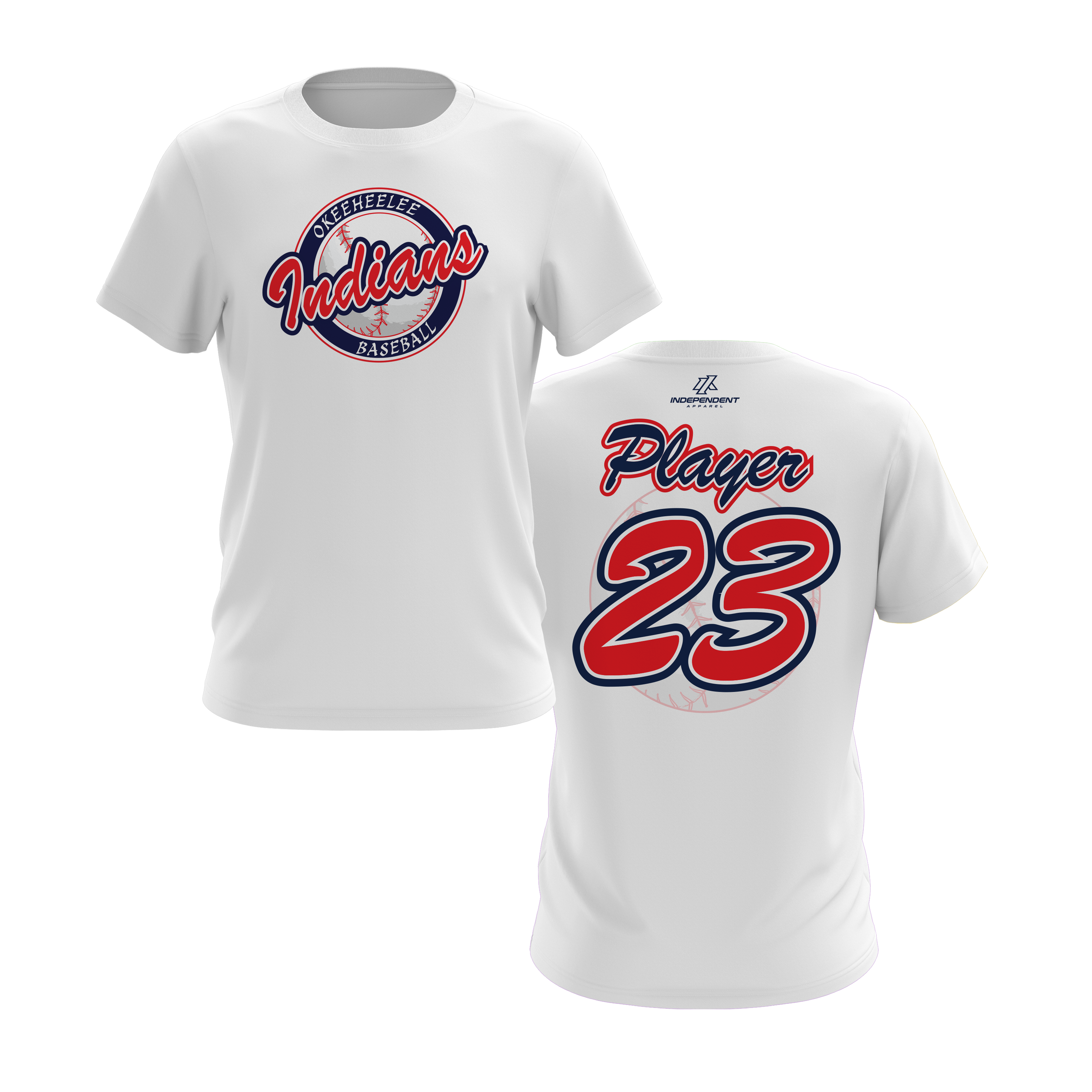 Okeeheelee Baseball Short Sleeve Shirt - Round Team Logo