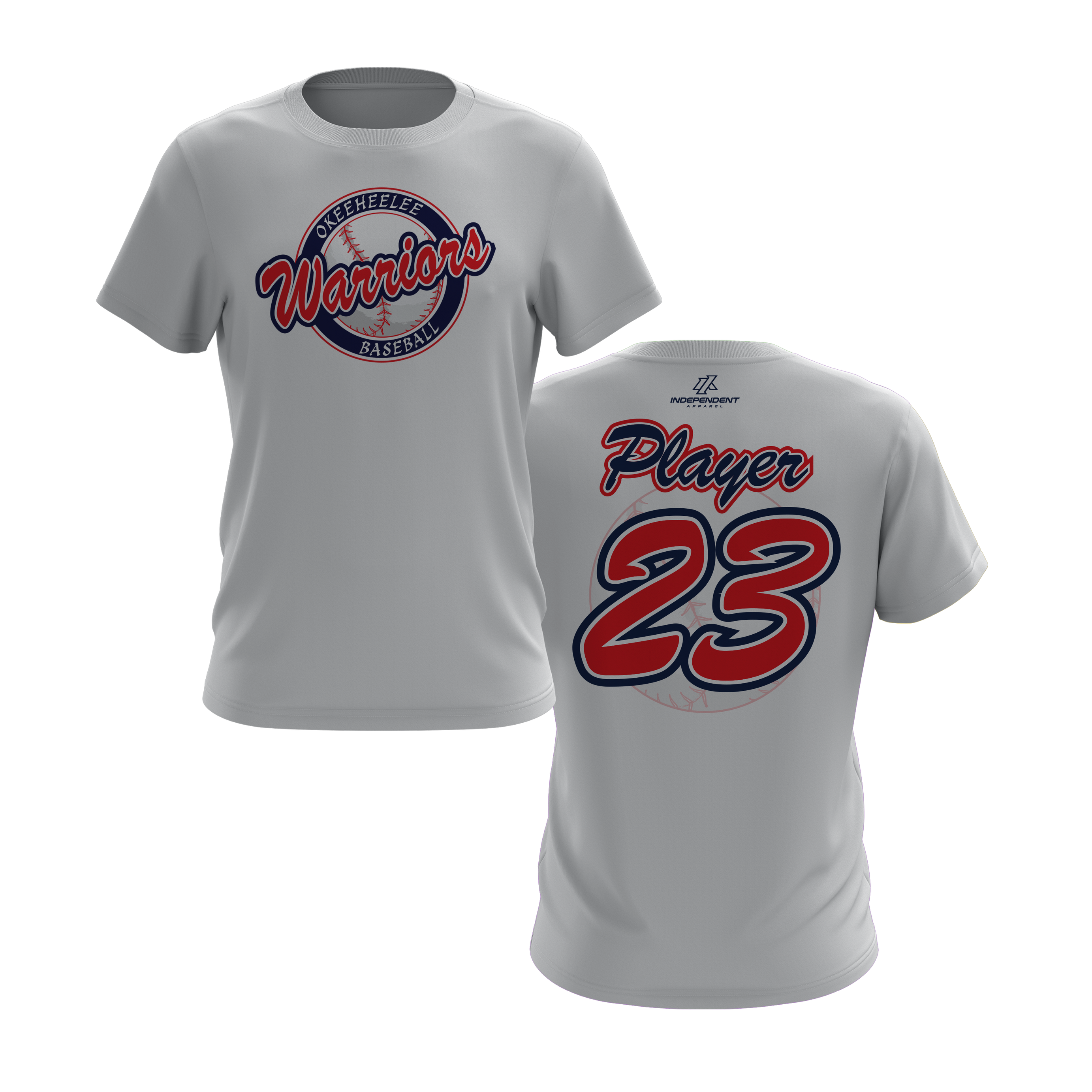 Okeeheelee Baseball Short Sleeve Shirt - Round Team Logo