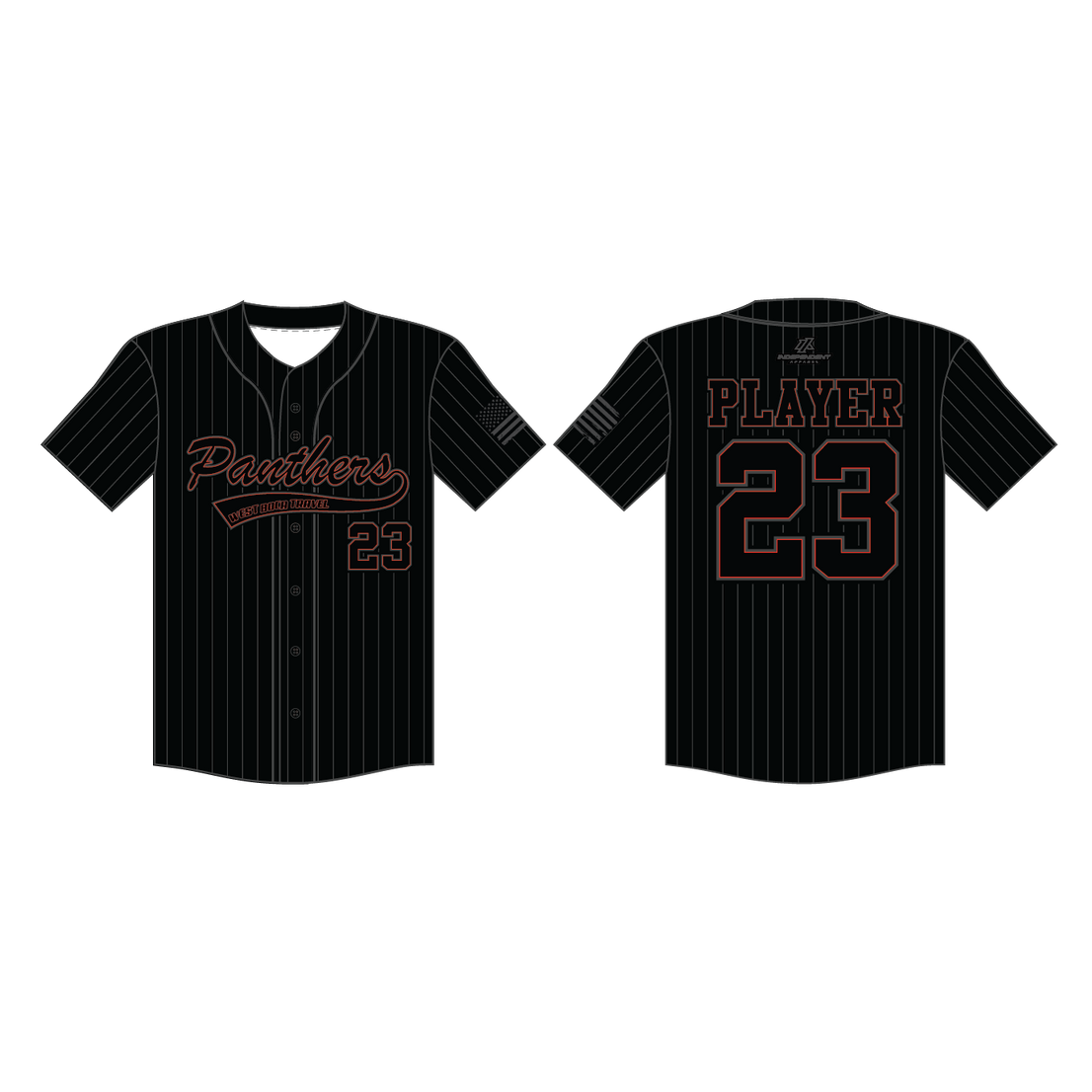 Swisher 8U Pinstripe Black Button Down Jersey