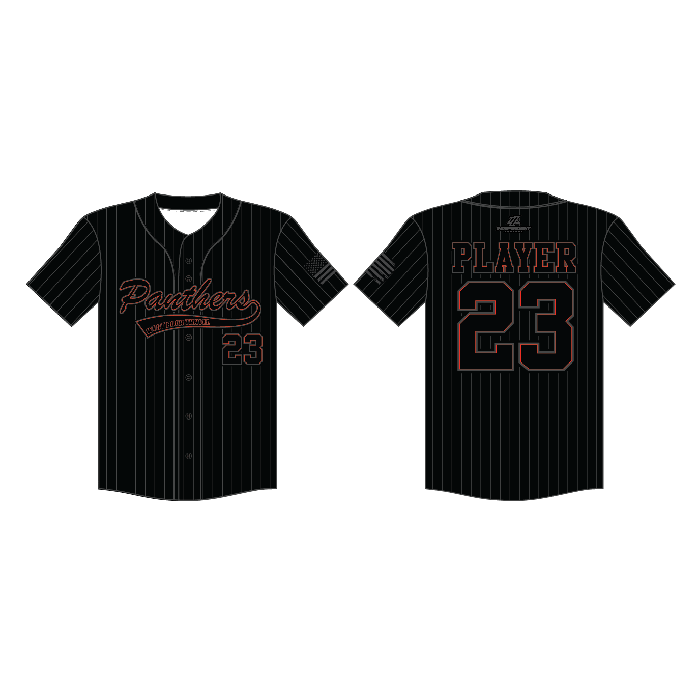 Swisher 8U Pinstripe Black Button Down Jersey
