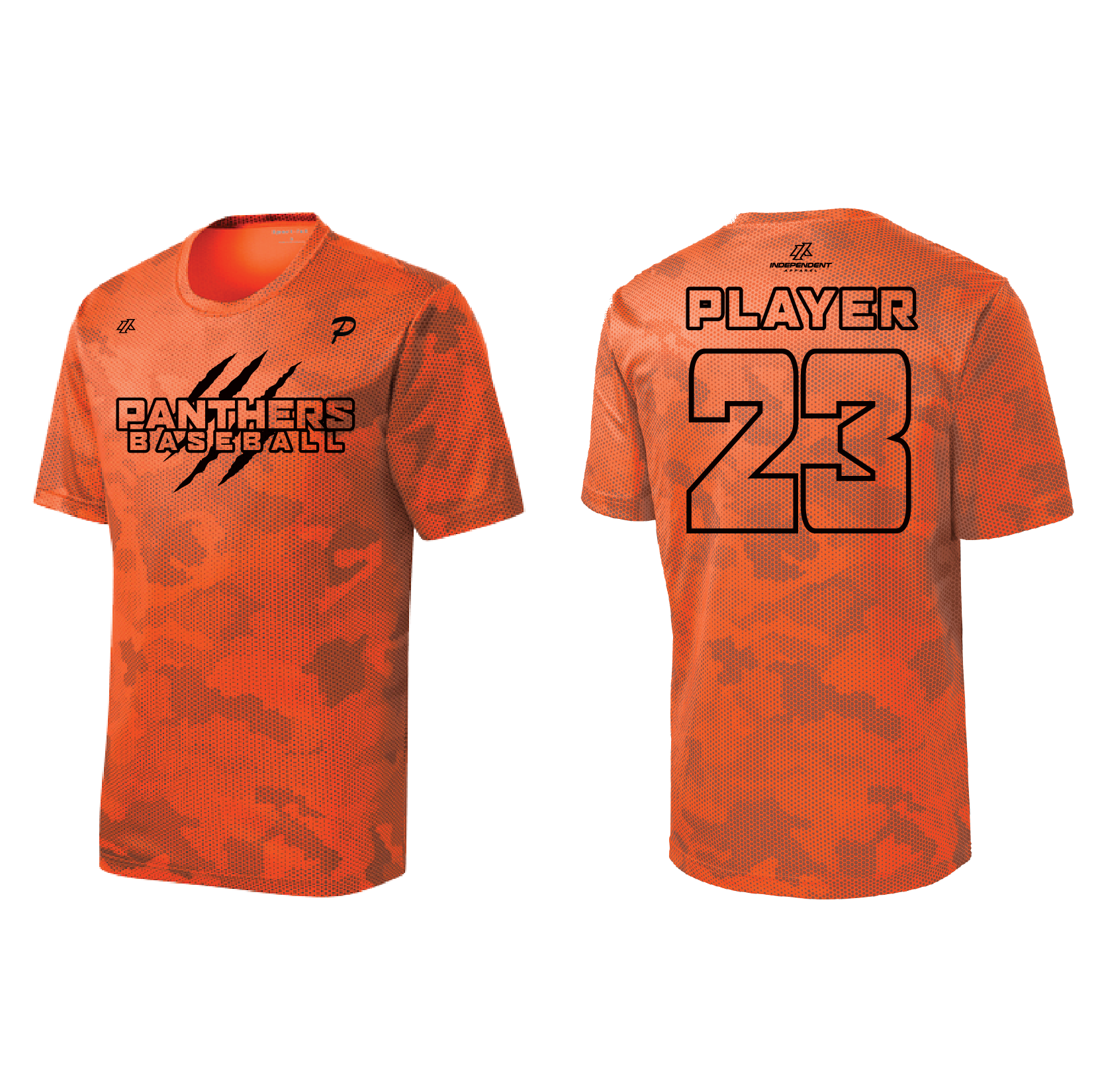Swisher 8U Panthers Camo Orange Practice Shirt