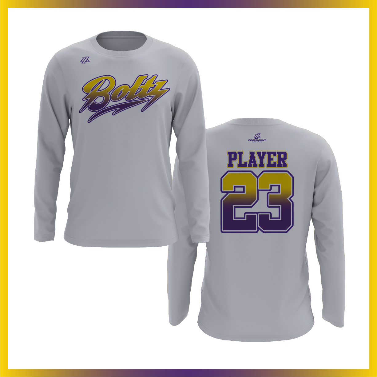 Boca Raton Boltz Fade Logo Long Sleeve Shirt