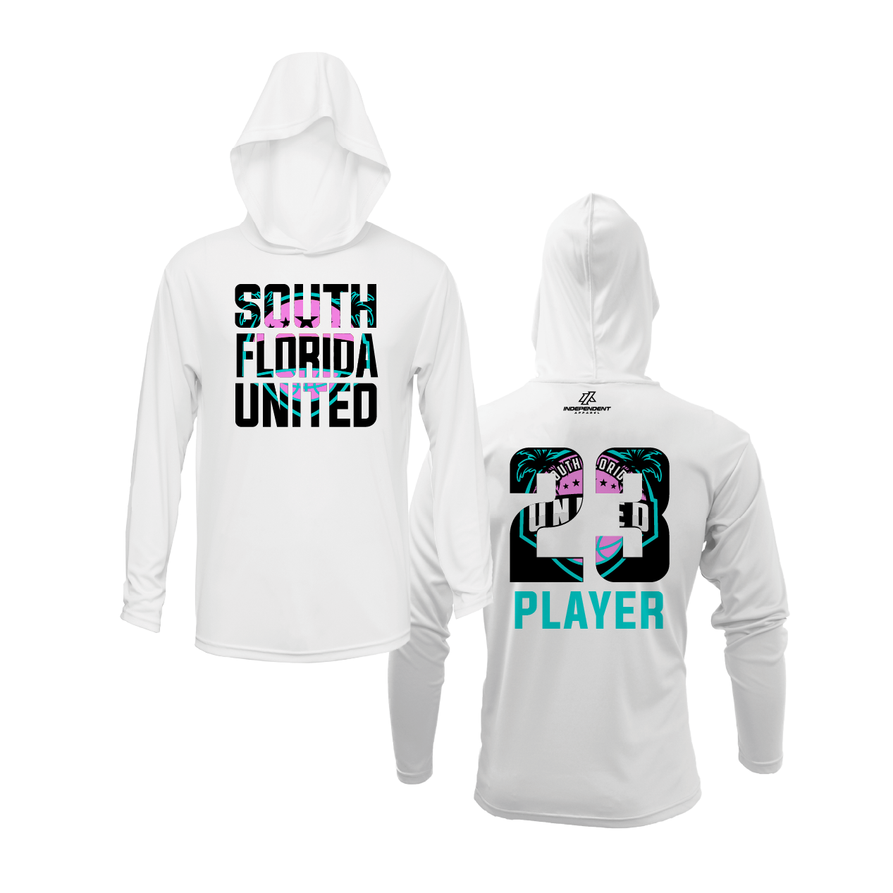 South Florida United Vice Block Logo Lightweight Hoodie