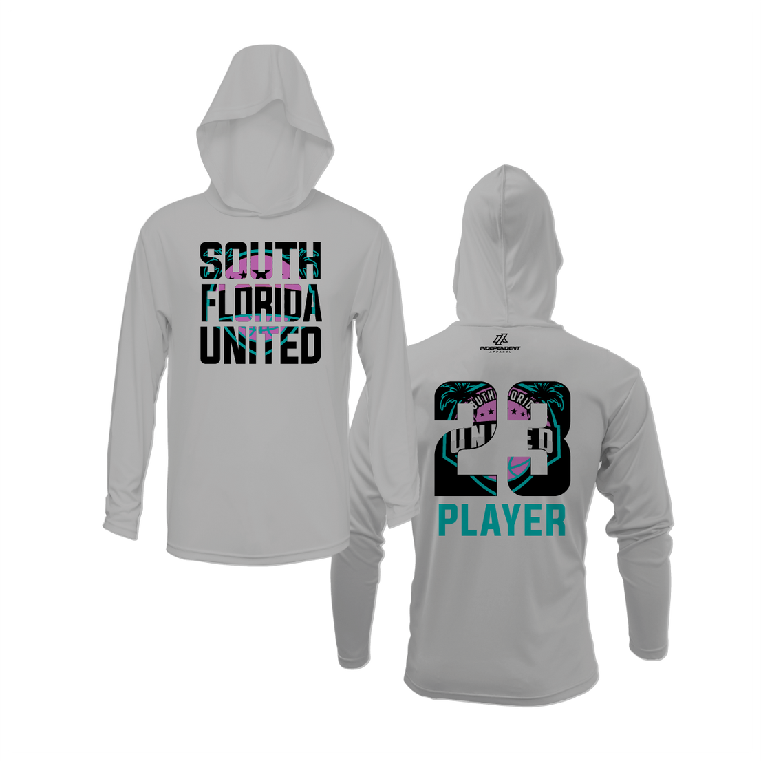 South Florida United Vice Block Logo Lightweight Hoodie