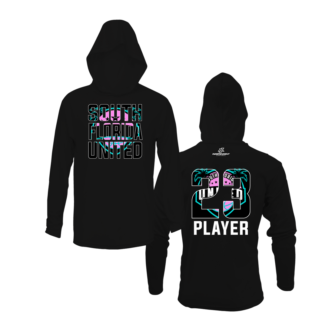 South Florida United Vice Block Logo Lightweight Hoodie