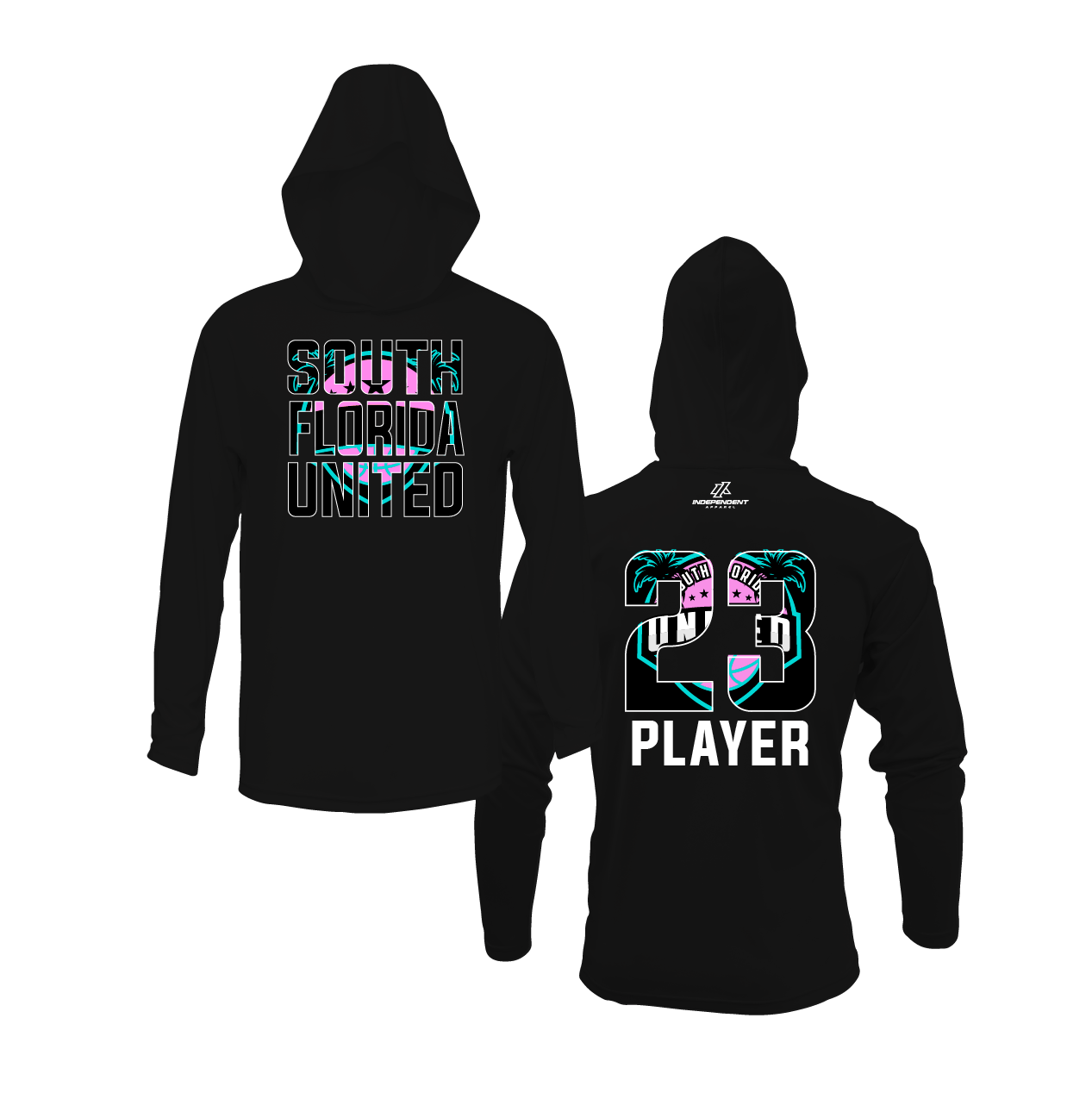 South Florida United Vice Block Logo Lightweight Hoodie