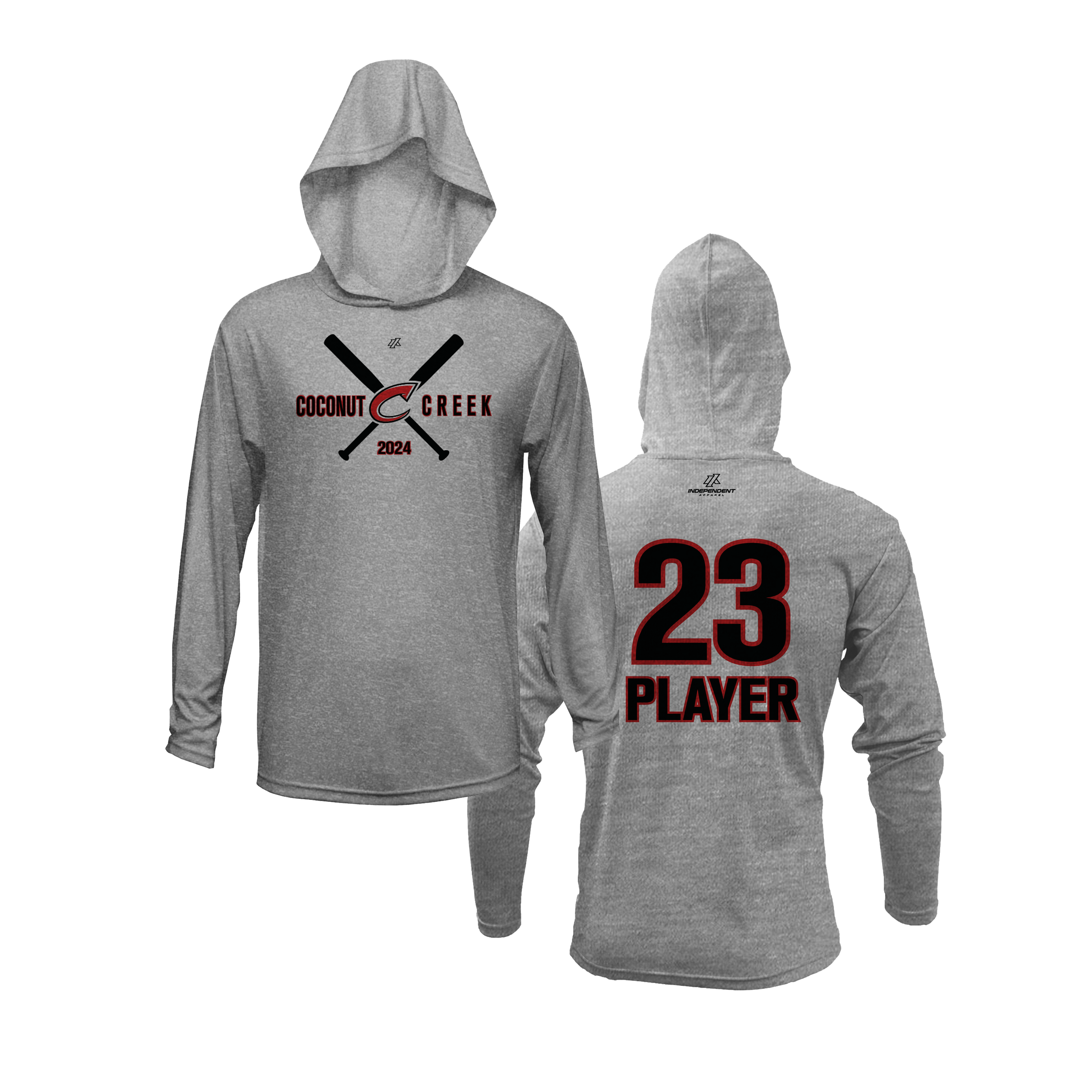 CCLL T-Ball Red Lightweight Hoodie