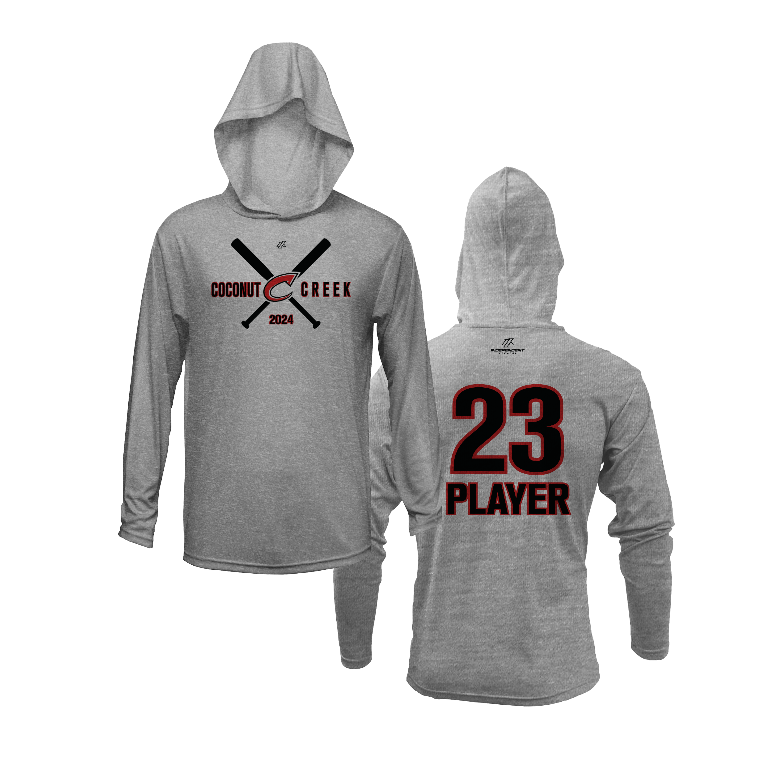 CCLL T-Ball Red Lightweight Hoodie
