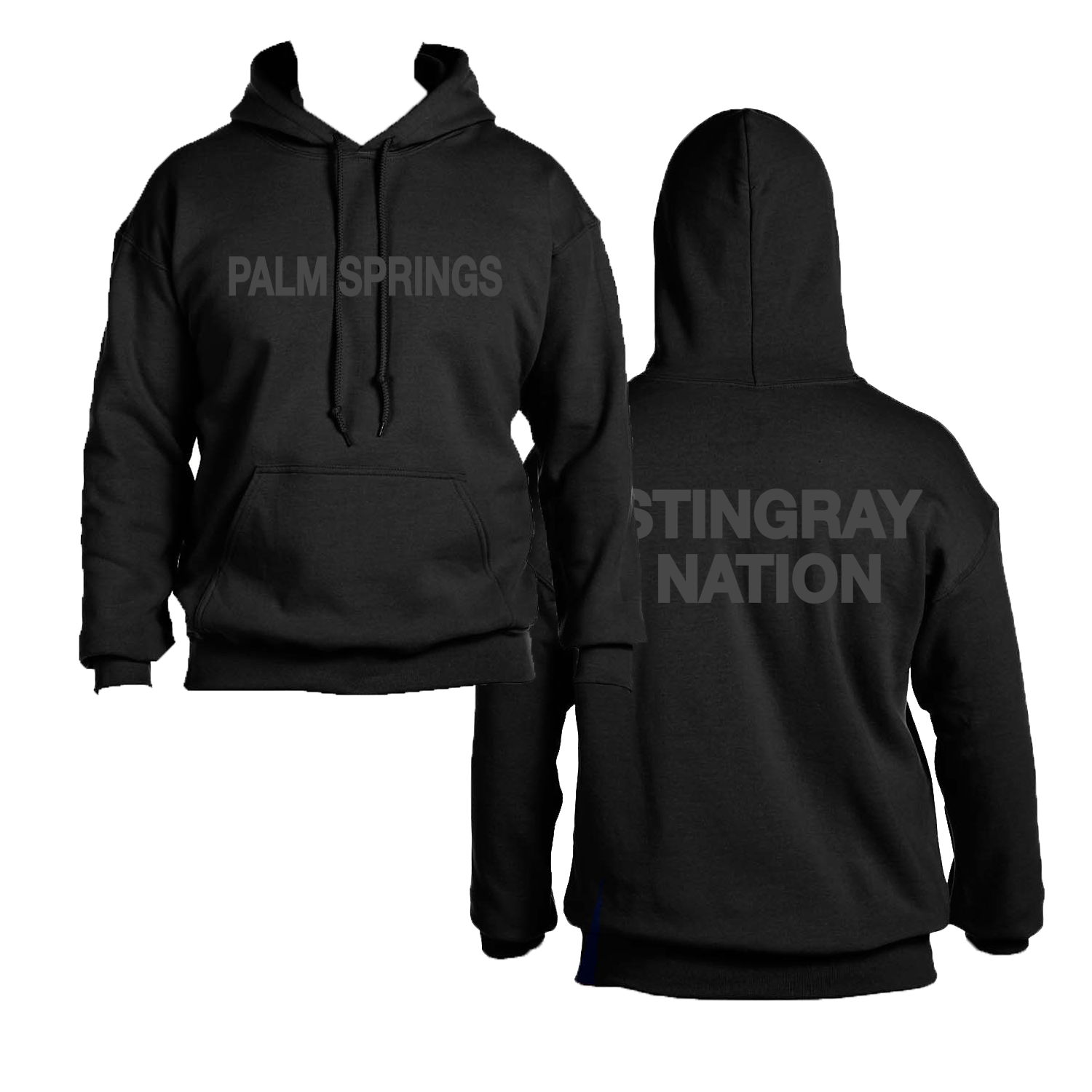 Palm Springs Stingray Nation Blacked Out Hoodie