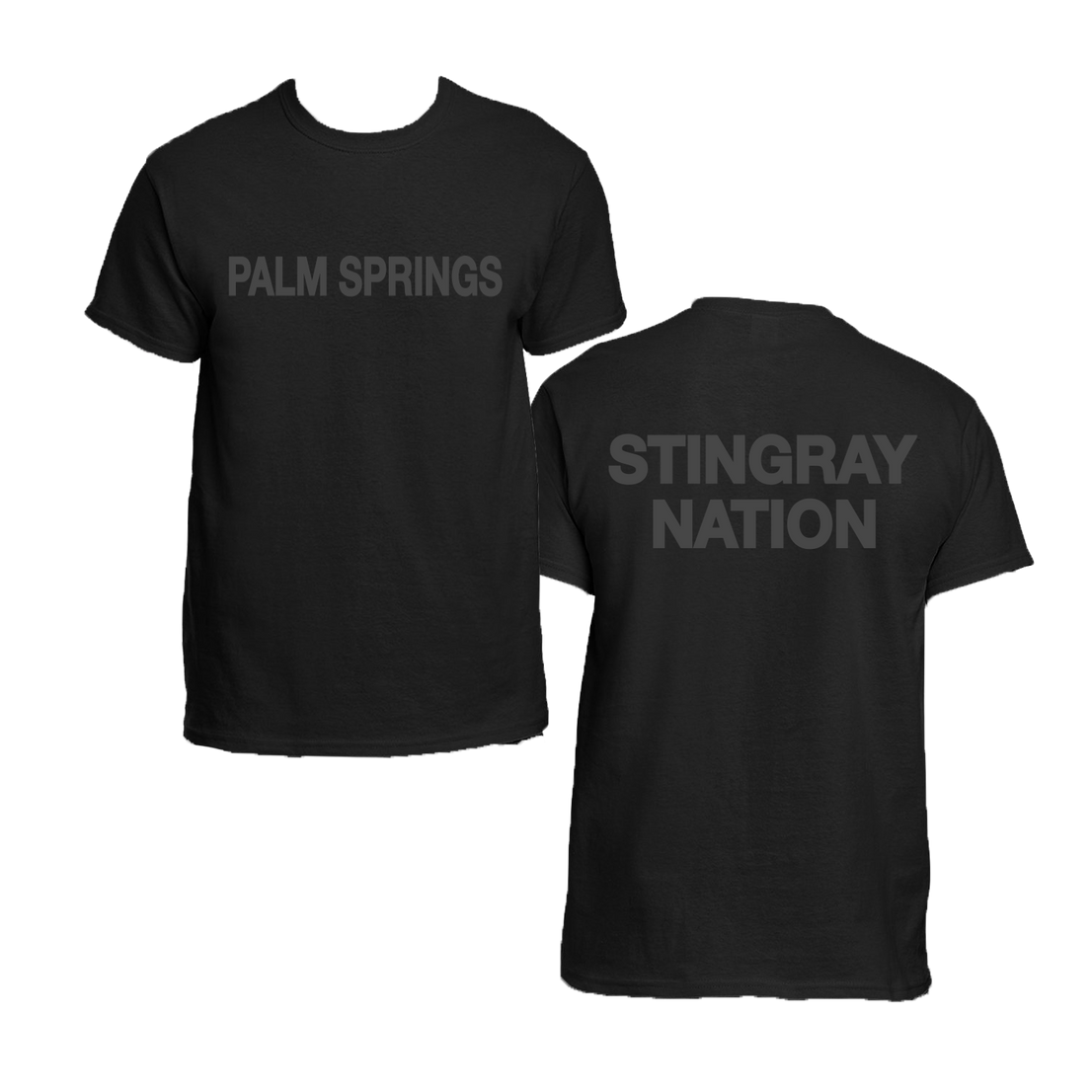 Palm Springs Stingray Nation Blacked Out Cotton Short Sleeve Shirt