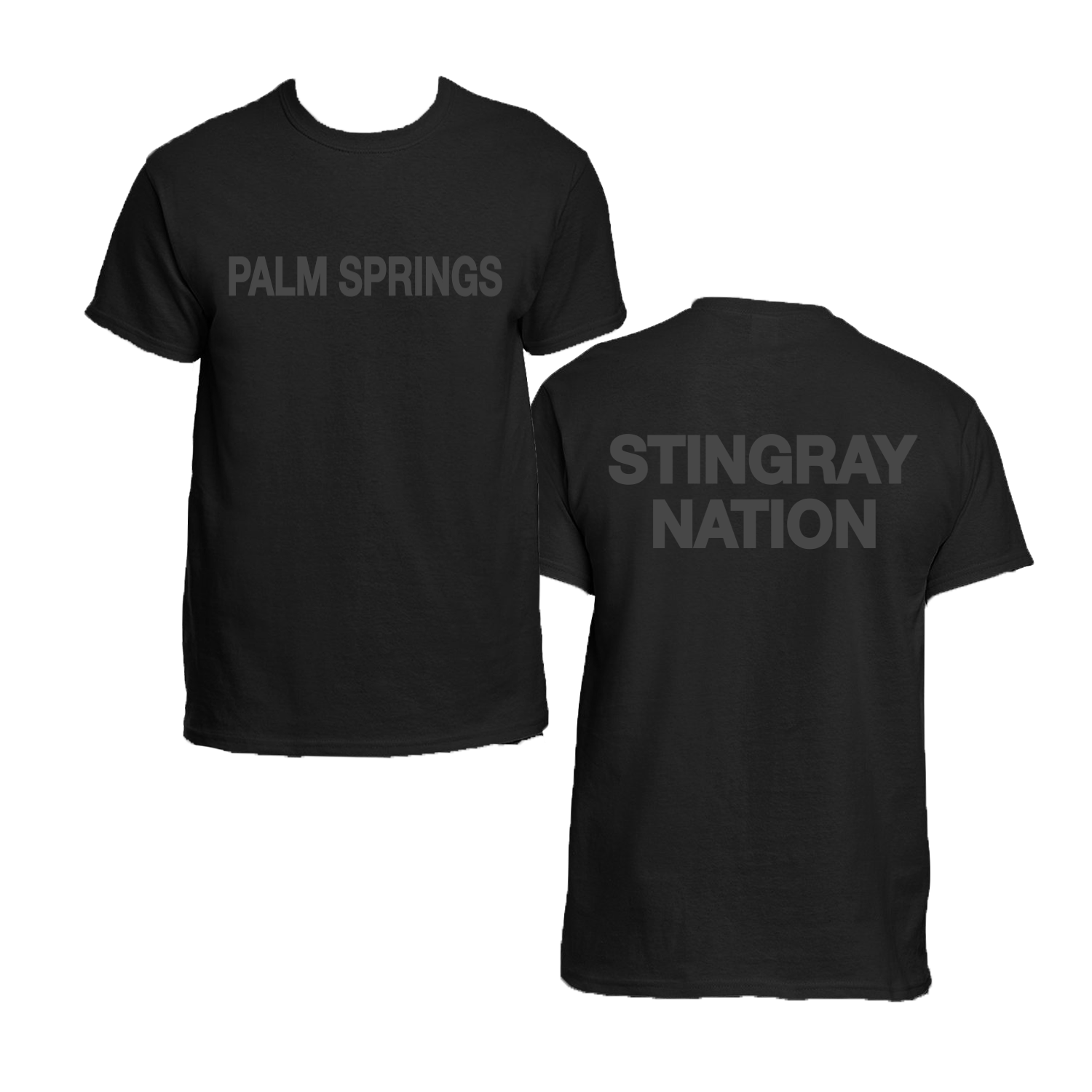 Palm Springs Stingray Nation Blacked Out Cotton Short Sleeve Shirt
