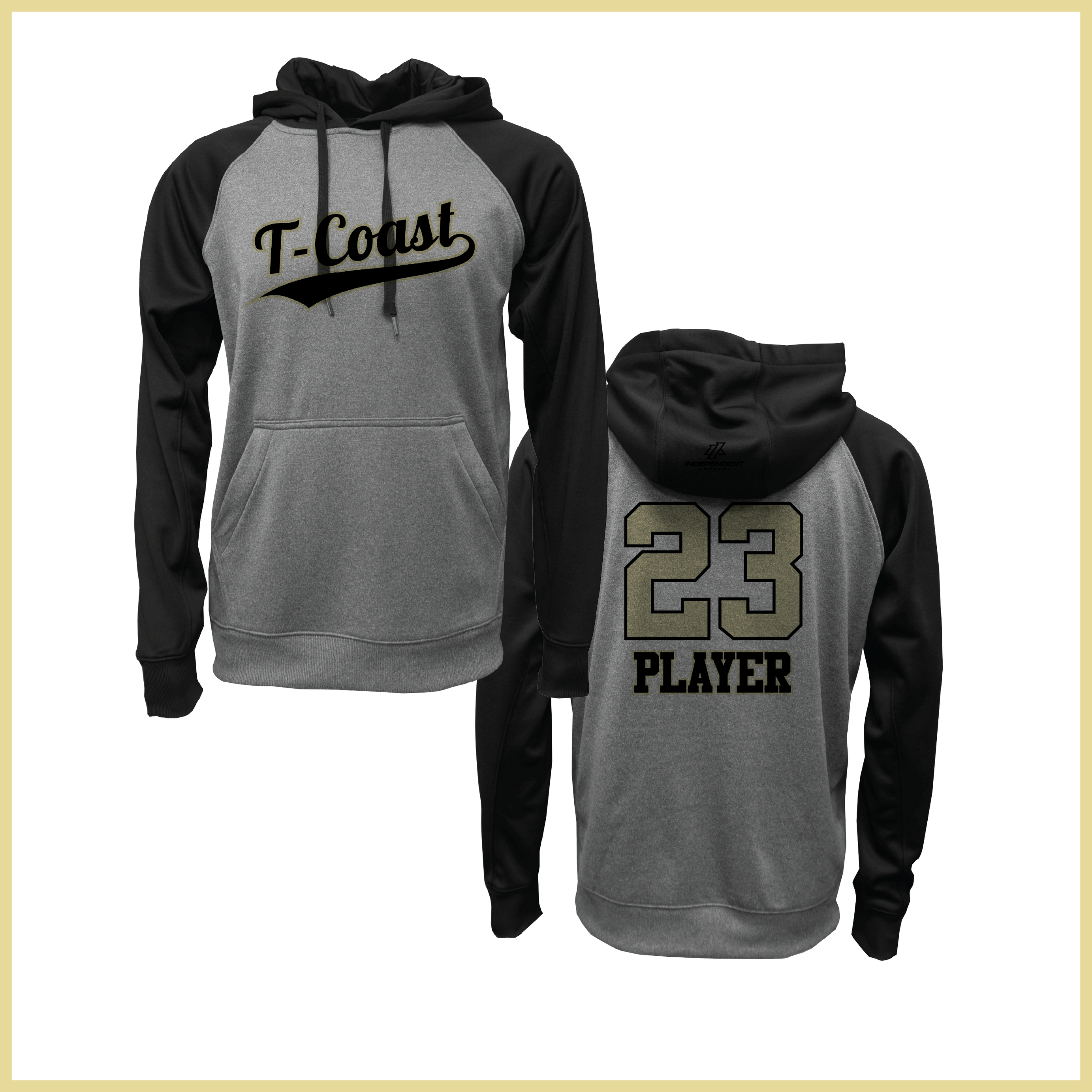 Treasure Coast T-Coast Logo Grey/ Black Sweatshirt Hoodie