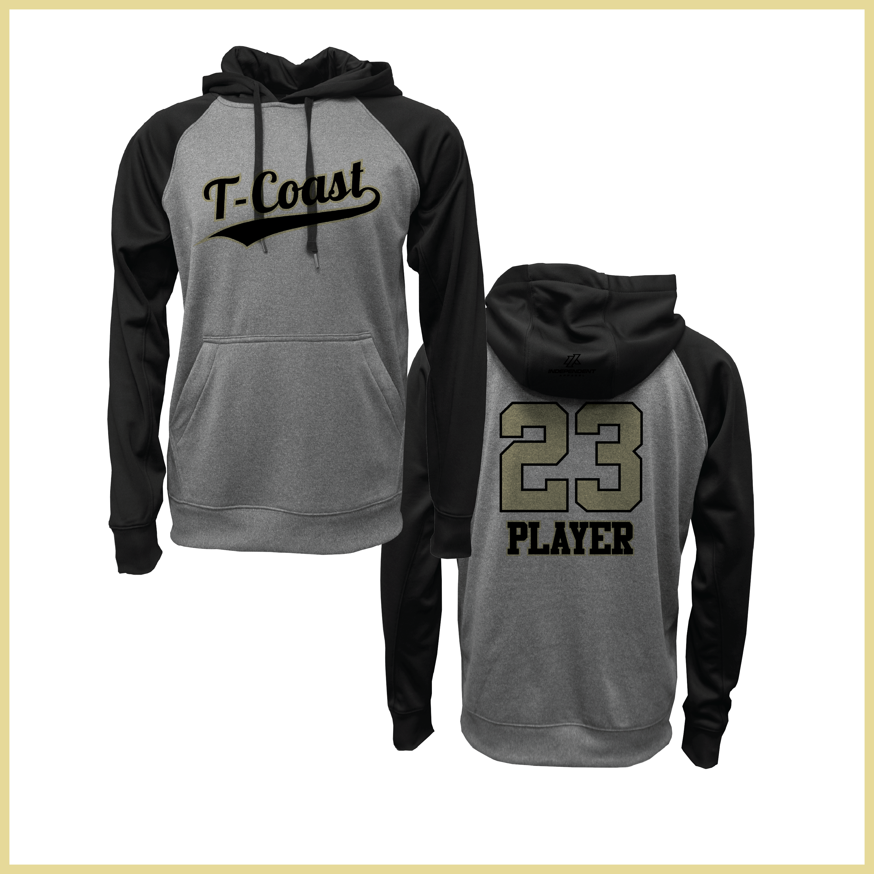 Treasure Coast T-Coast Logo Grey/ Black Sweatshirt Hoodie