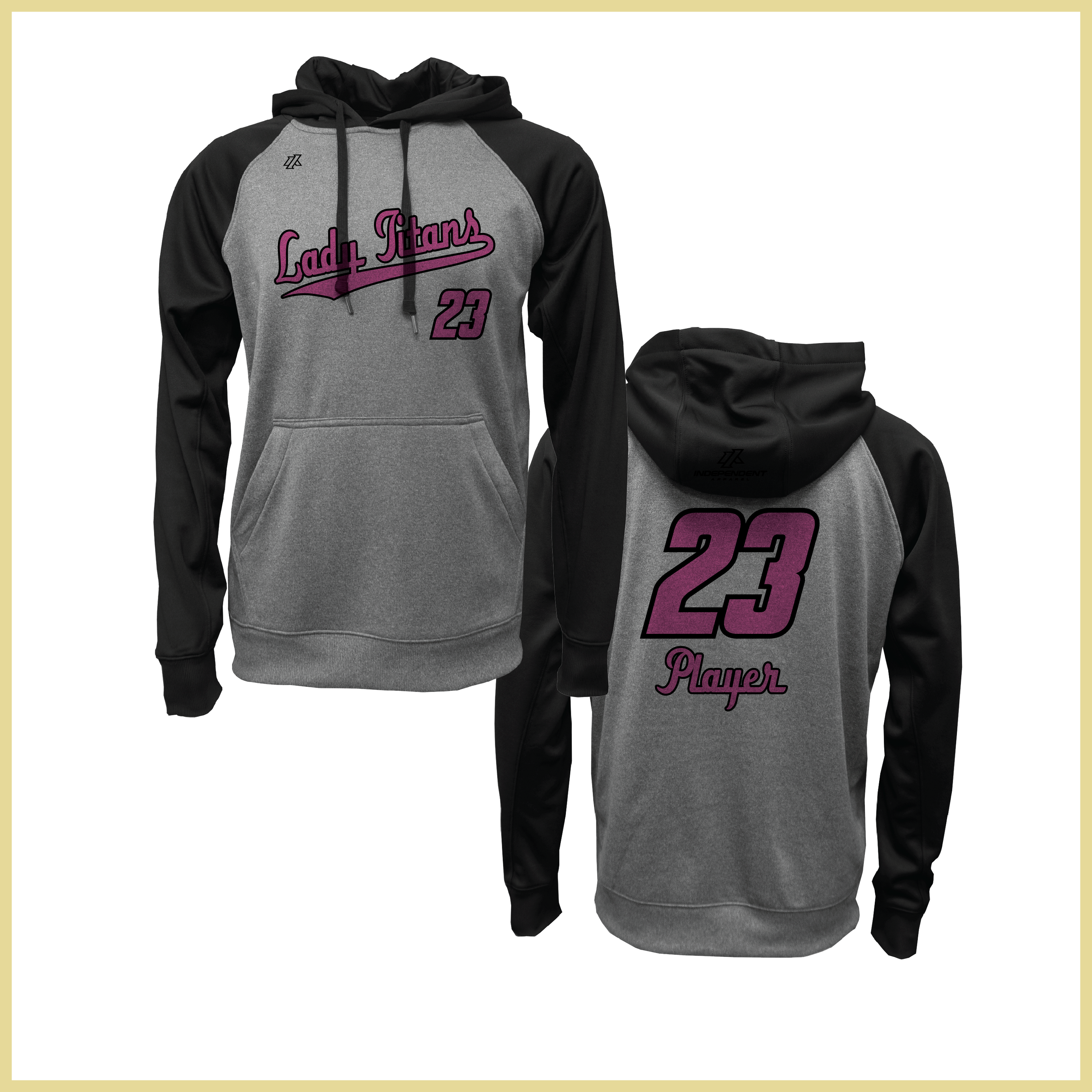 Treasure Coast Lady Titans Logo Grey/ Black Sweatshirt Hoodie
