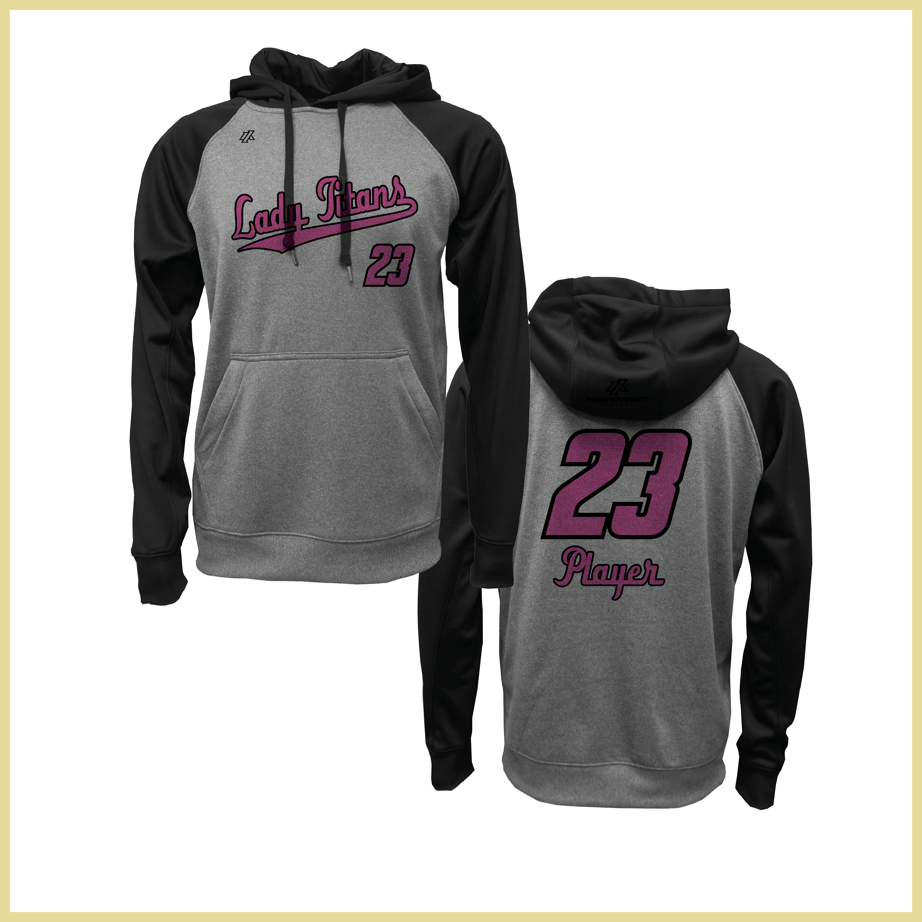 Treasure Coast Lady Titans Logo Grey/ Black Sweatshirt Hoodie