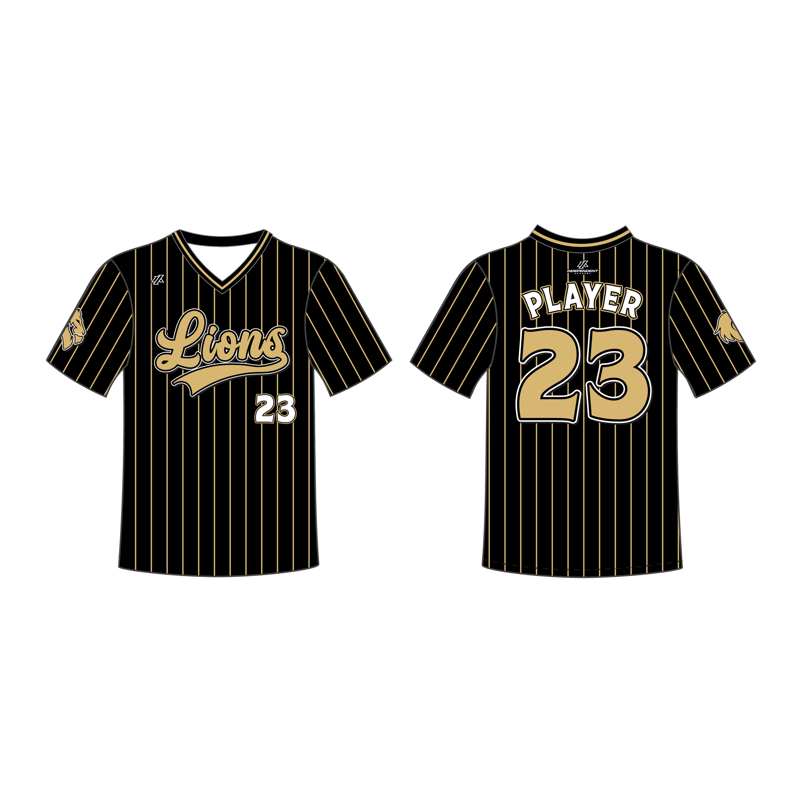 Austin 12U Pinstripe Black V-Neck Jersey