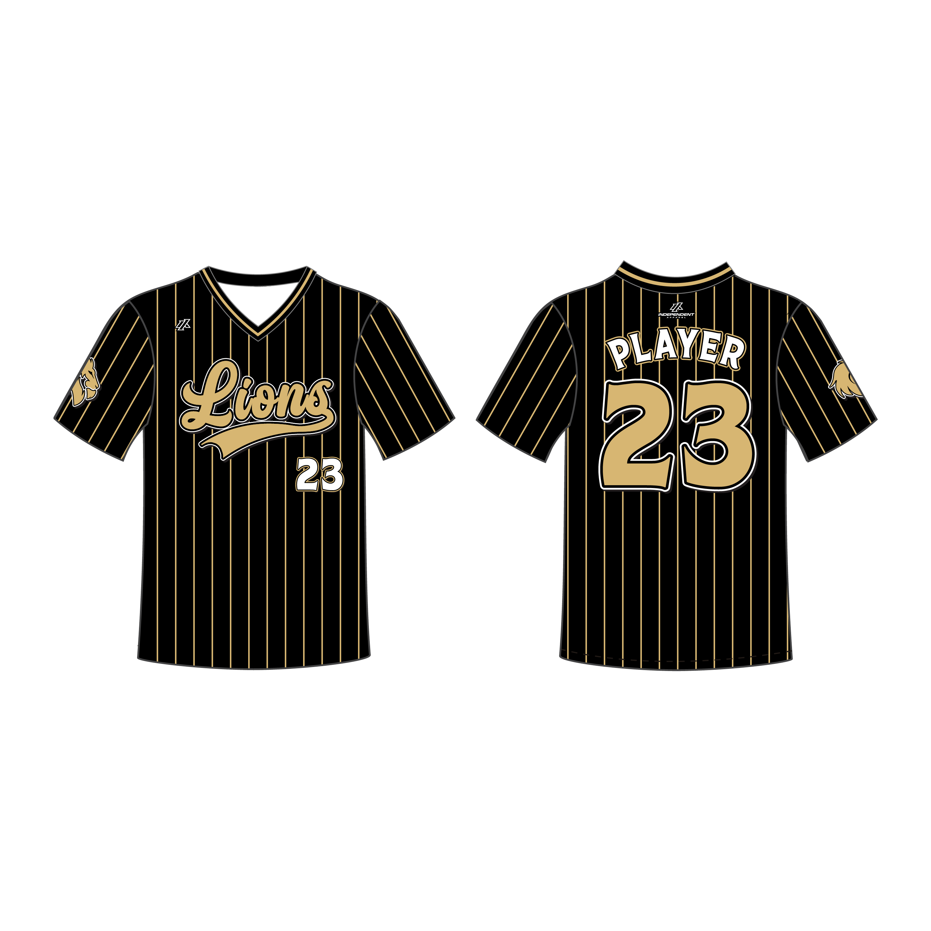 Austin 12U Pinstripe Black V-Neck Jersey