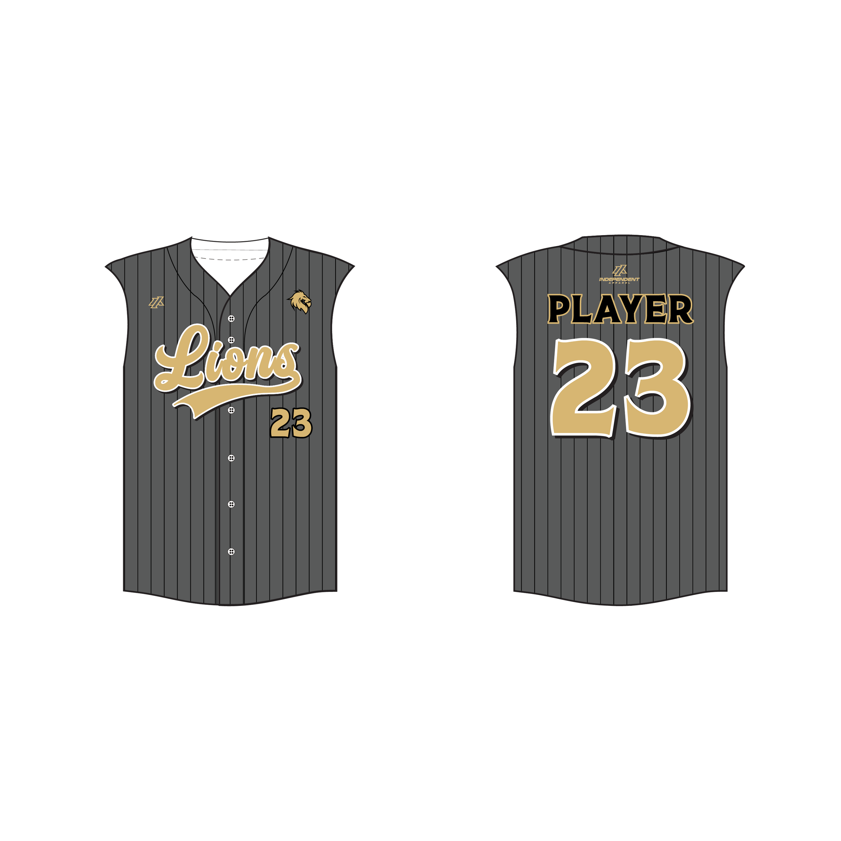 Babione 12U Sleeveless Pinstripe Button-Down Jersey