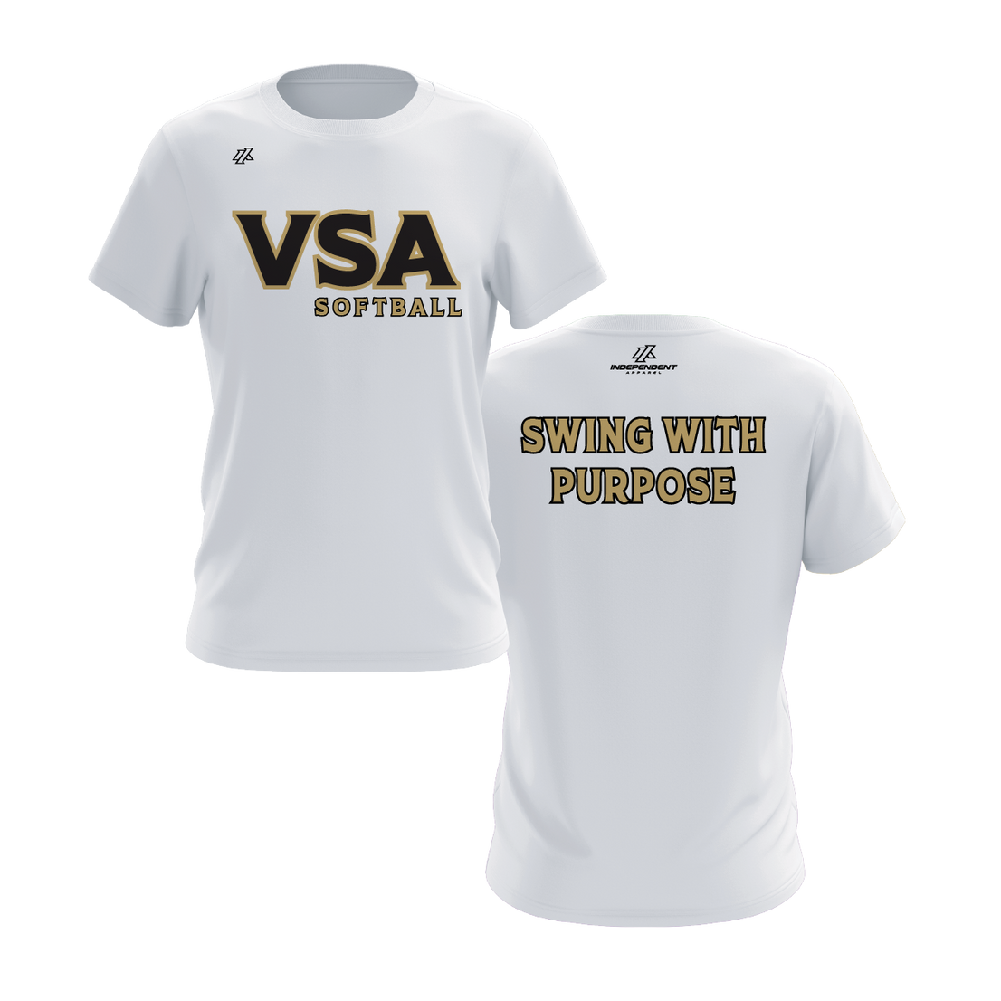 Buzzell 14U VSA Softball "Swing With Purpose" White Practice Shirt