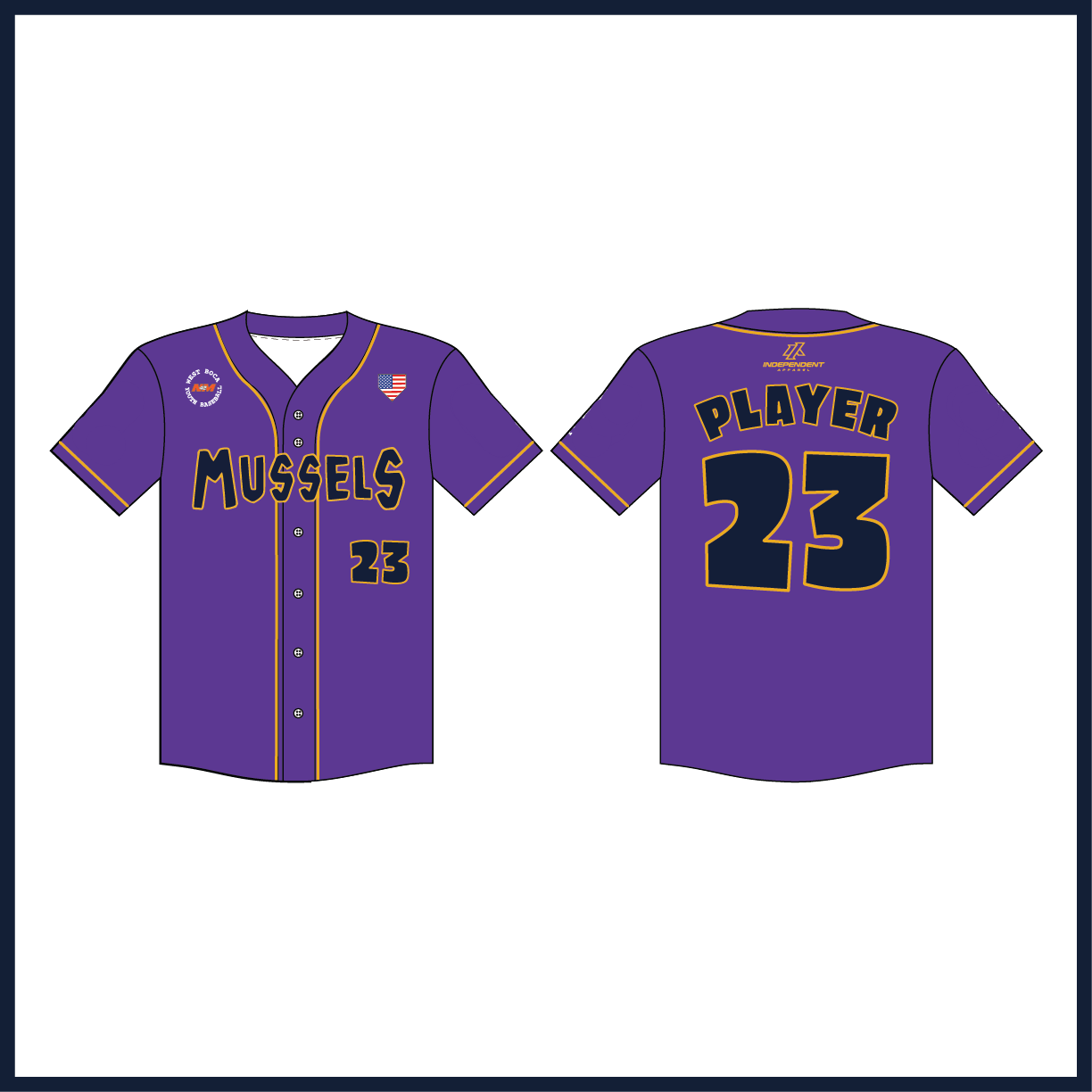 WBYB Mighty Mussels Fan Gear Replica Jersey (3-4 WEEK TURNAROUND)