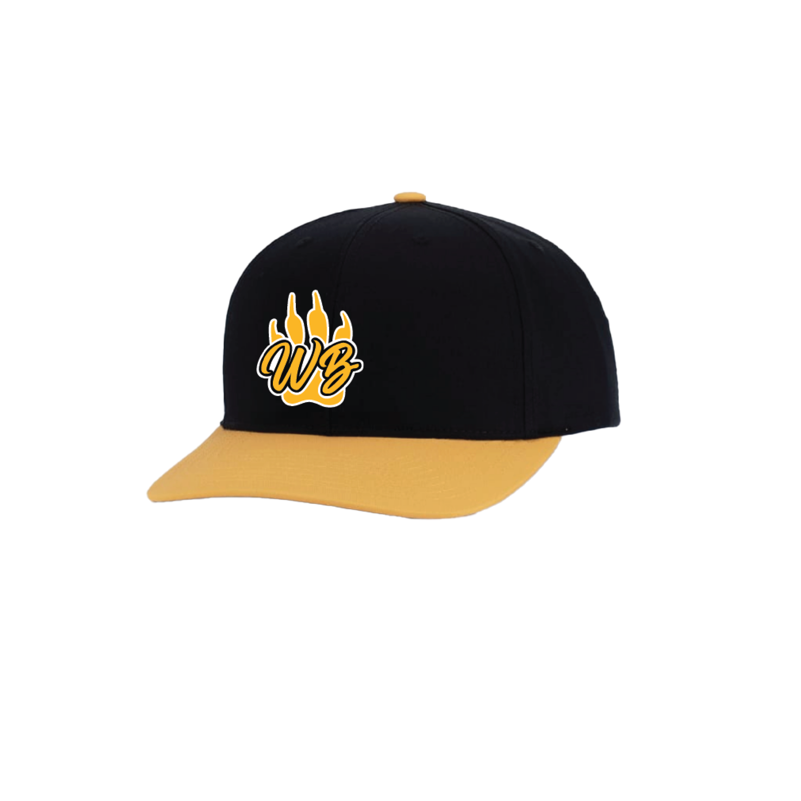 WBYB Black/Gold Snapback Hat with Gold Paw and Script