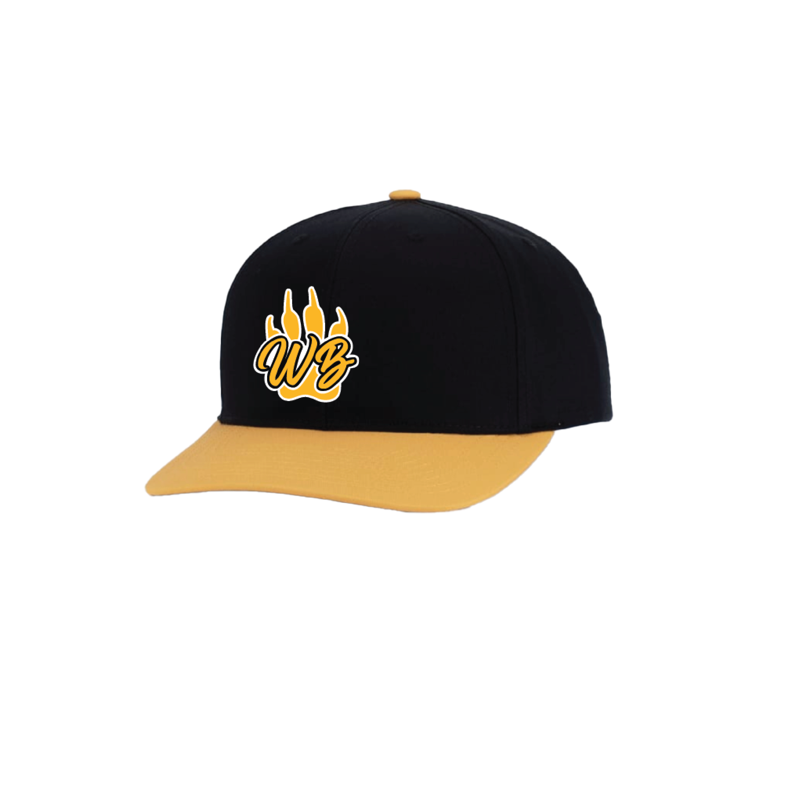 WBYB Black/Gold Snapback Hat with Gold Paw and Script