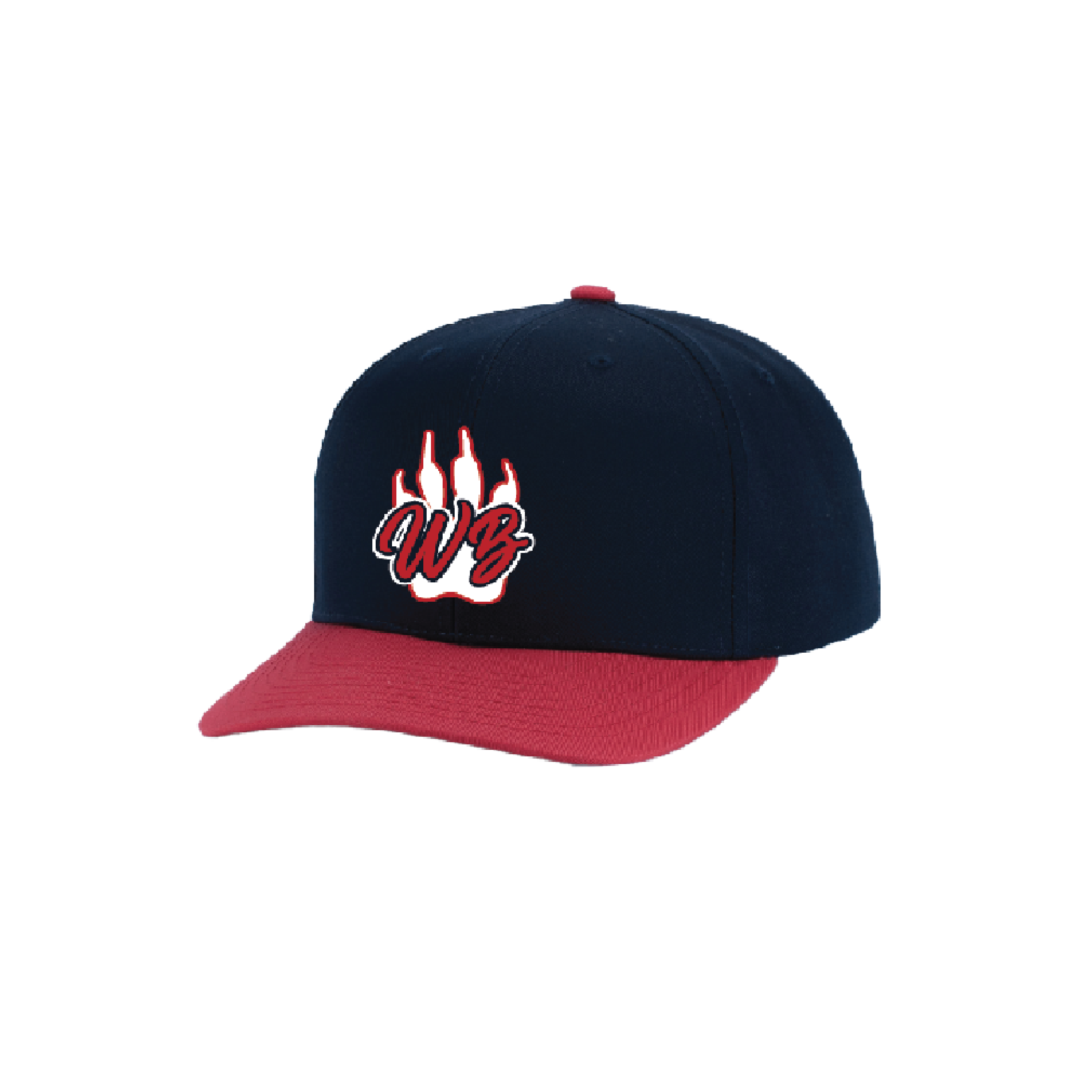 WBYB Black/Orange Snapback Hat with White Paw and Red Script